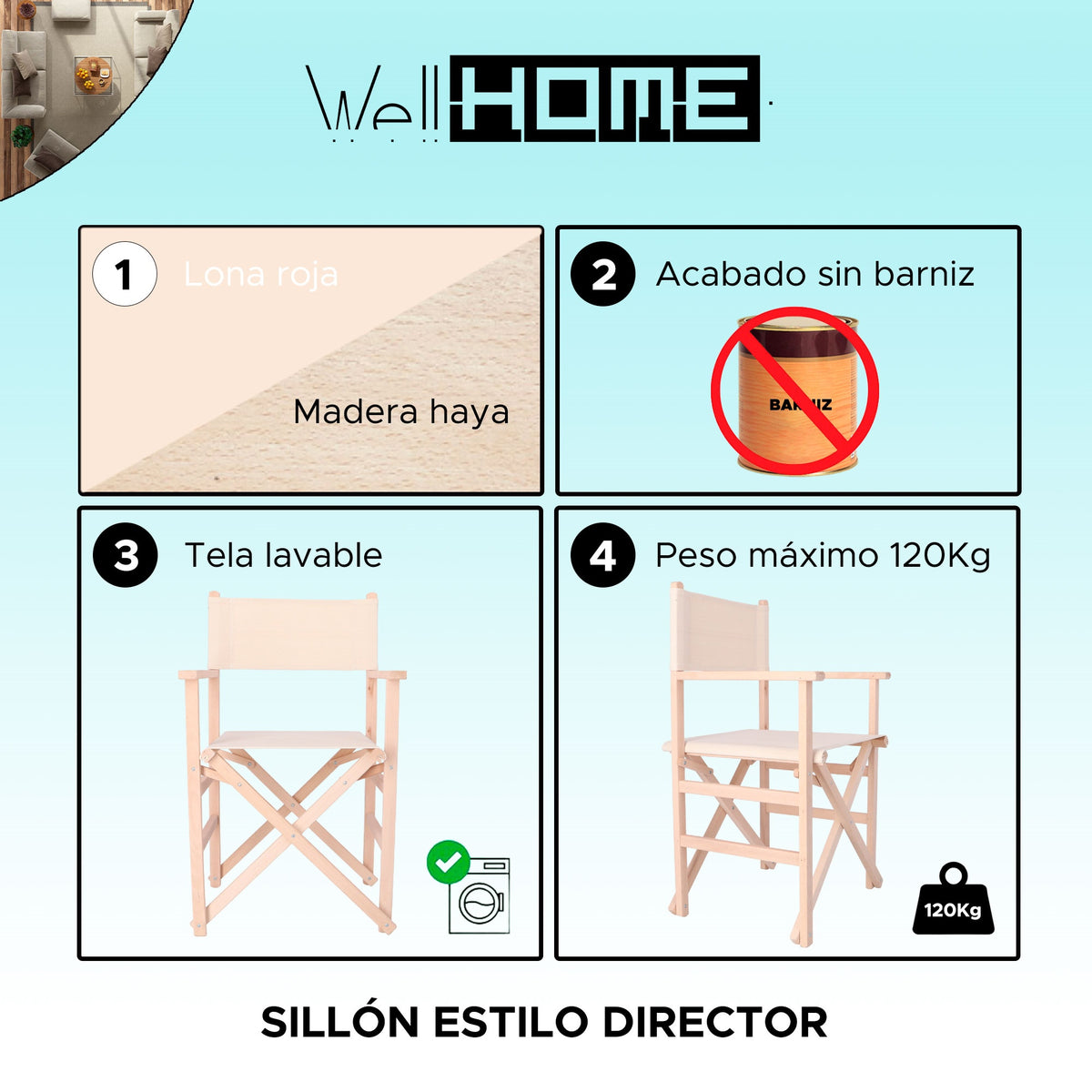 Sillón director haya sin barniz lona cruda 51x46x86 cm (2)