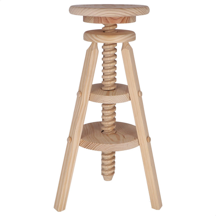 Taburete giratorio madera sin barniz 29x29x90 cm