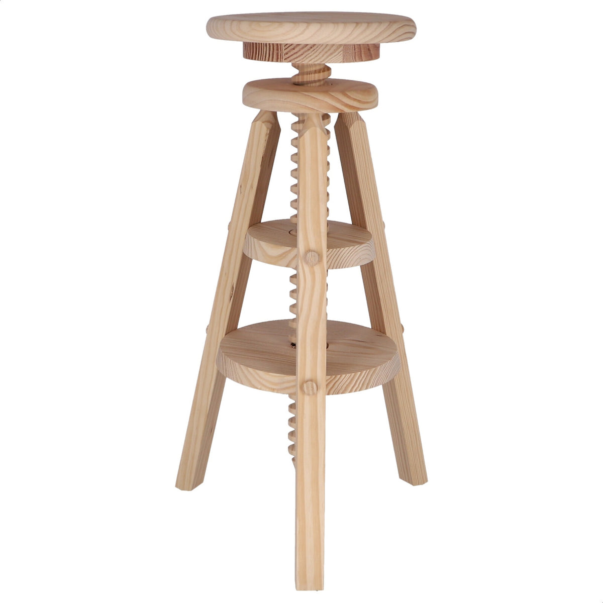 Taburete giratorio madera sin barniz 29x29x90 cm (6)