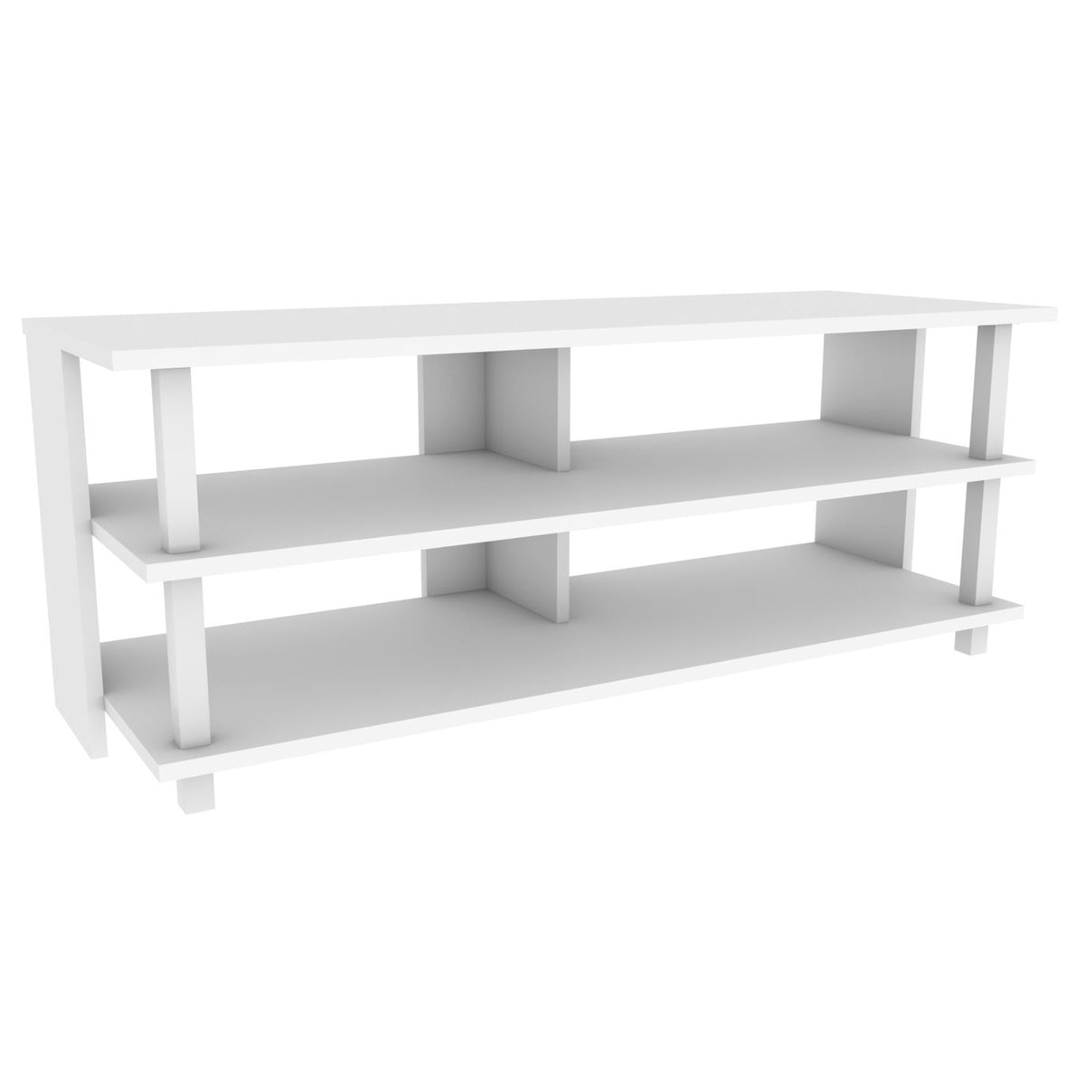 Mesa de TV melamina blanca 120x44,6x47,4cm aglomerado rechapado