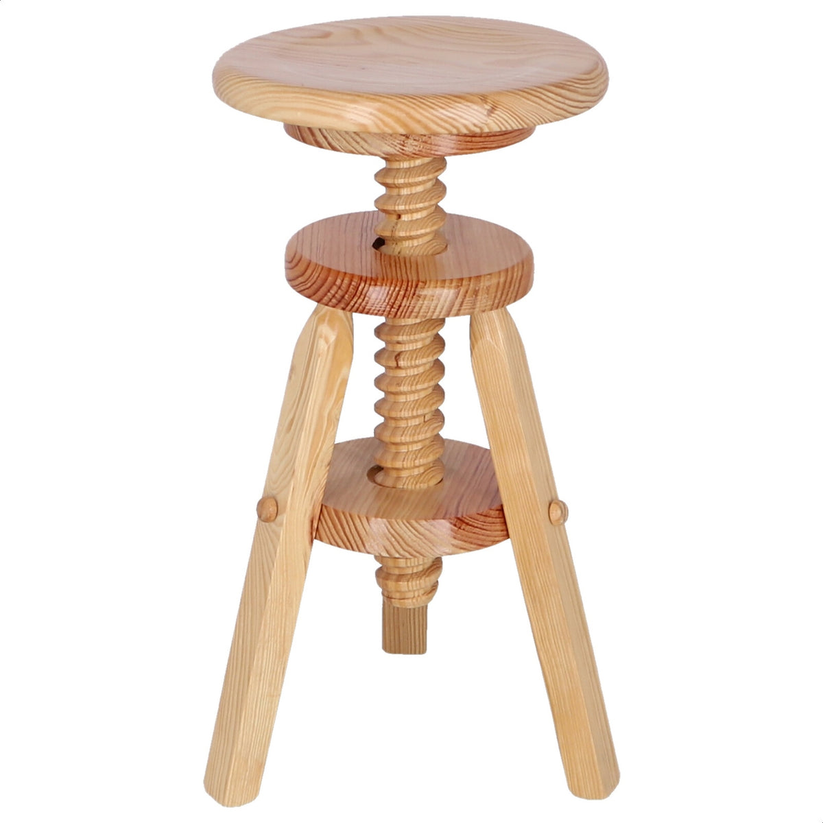 Taburete redondo giratorio madera barniz 29x29x64 cm (3)