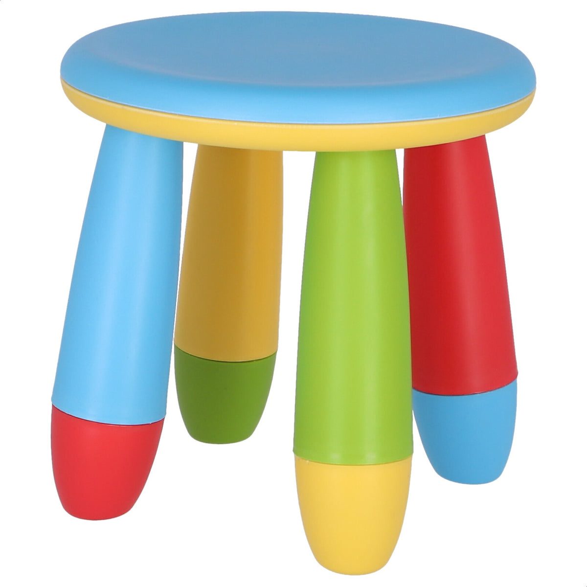 Taburete infantil plástico azul Ø30xH26 cm (4)
