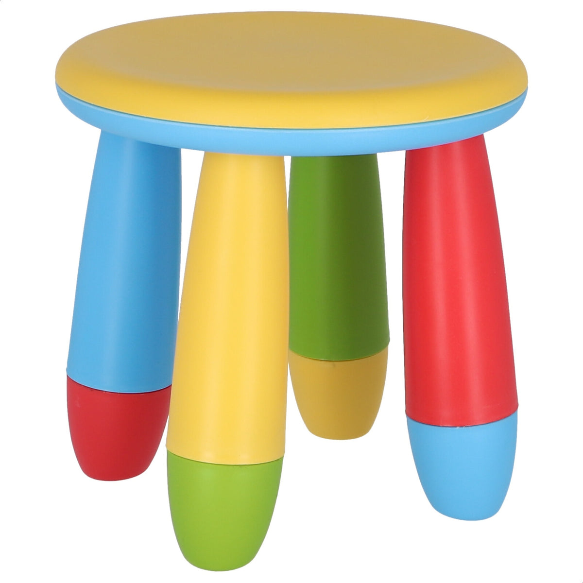 Taburete infantil plástico amarillo Ø30xH26 cm