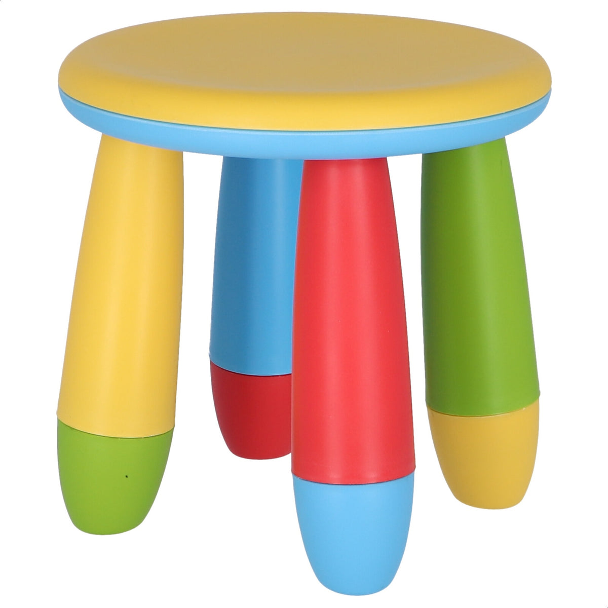 Taburete infantil plástico amarillo Ø30xH26 cm (4)