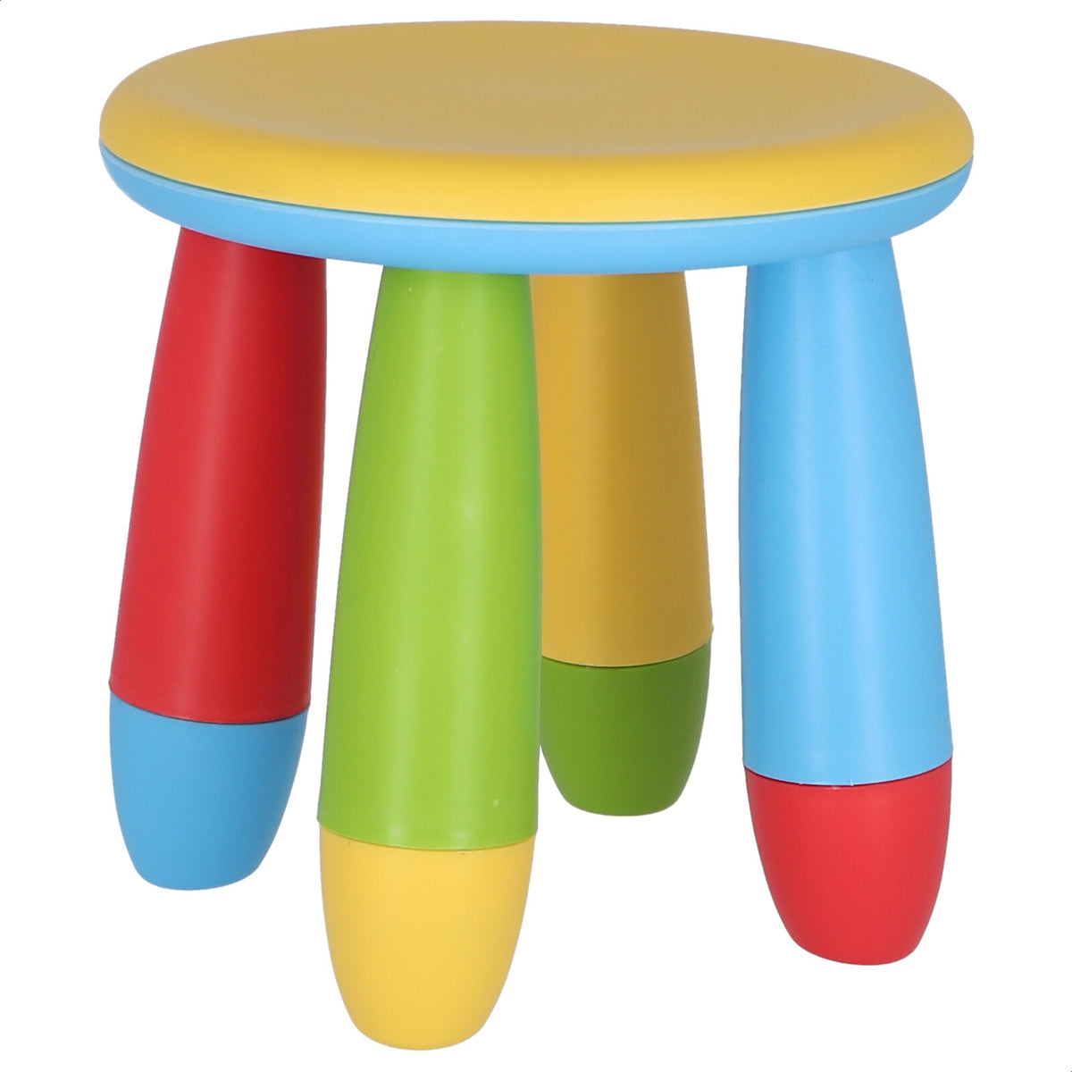 Taburete infantil plástico amarillo Ø30xH26 cm (6)