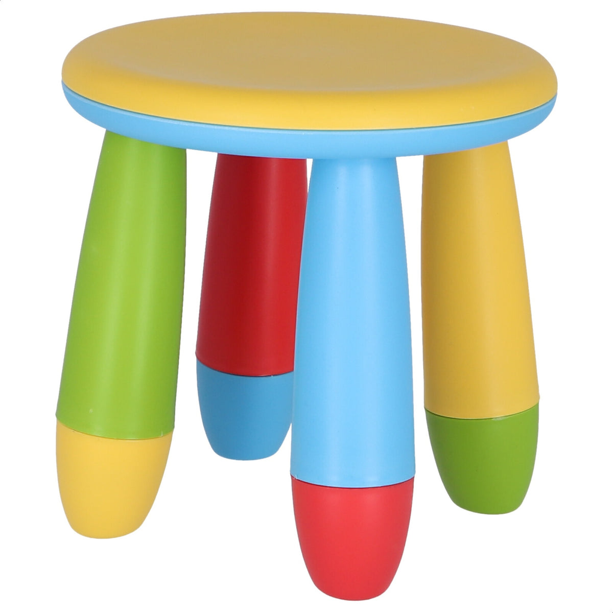 Taburete infantil plástico amarillo Ø30xH26 cm (7)