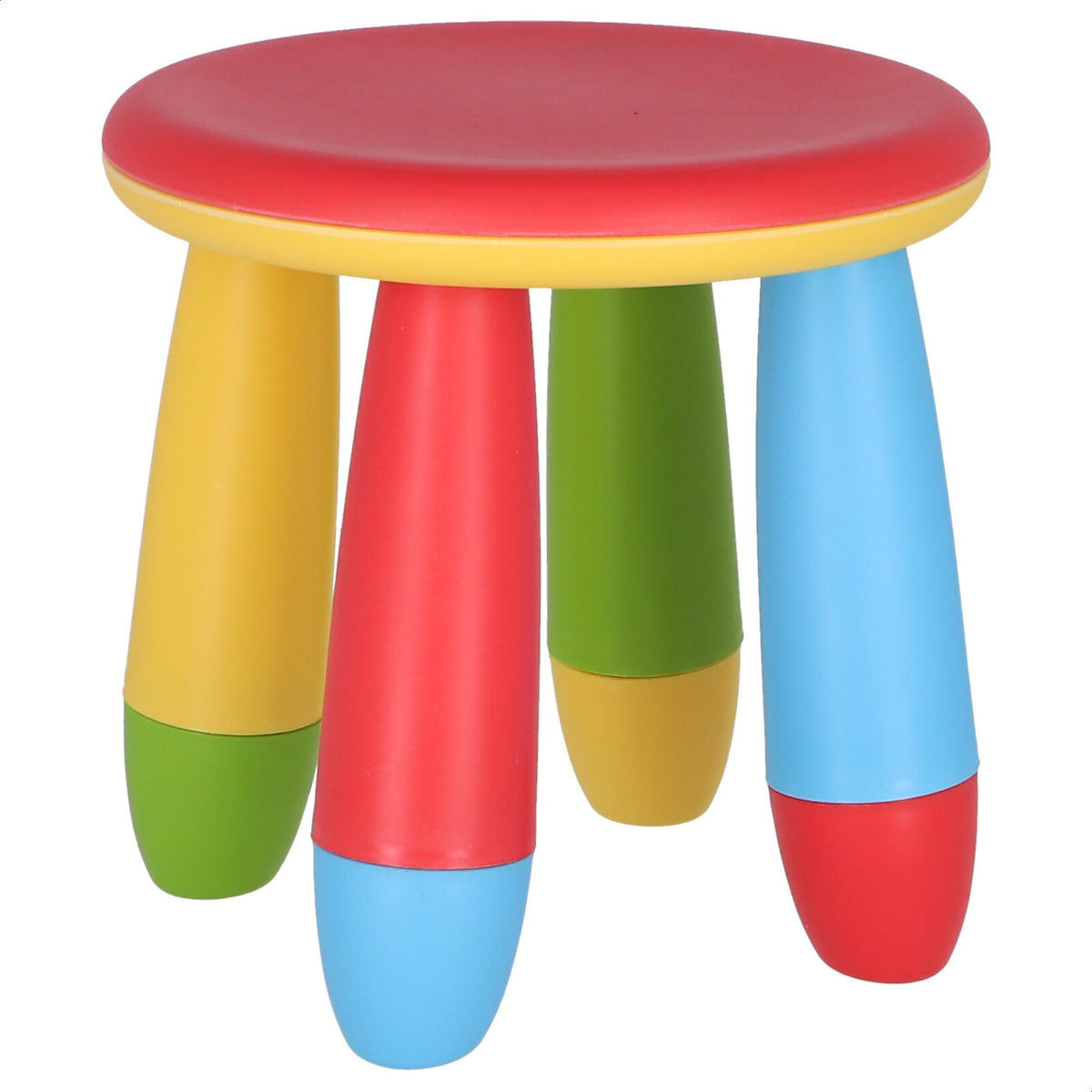Taburete infantil plástico rojo Ø30xH26 cm
