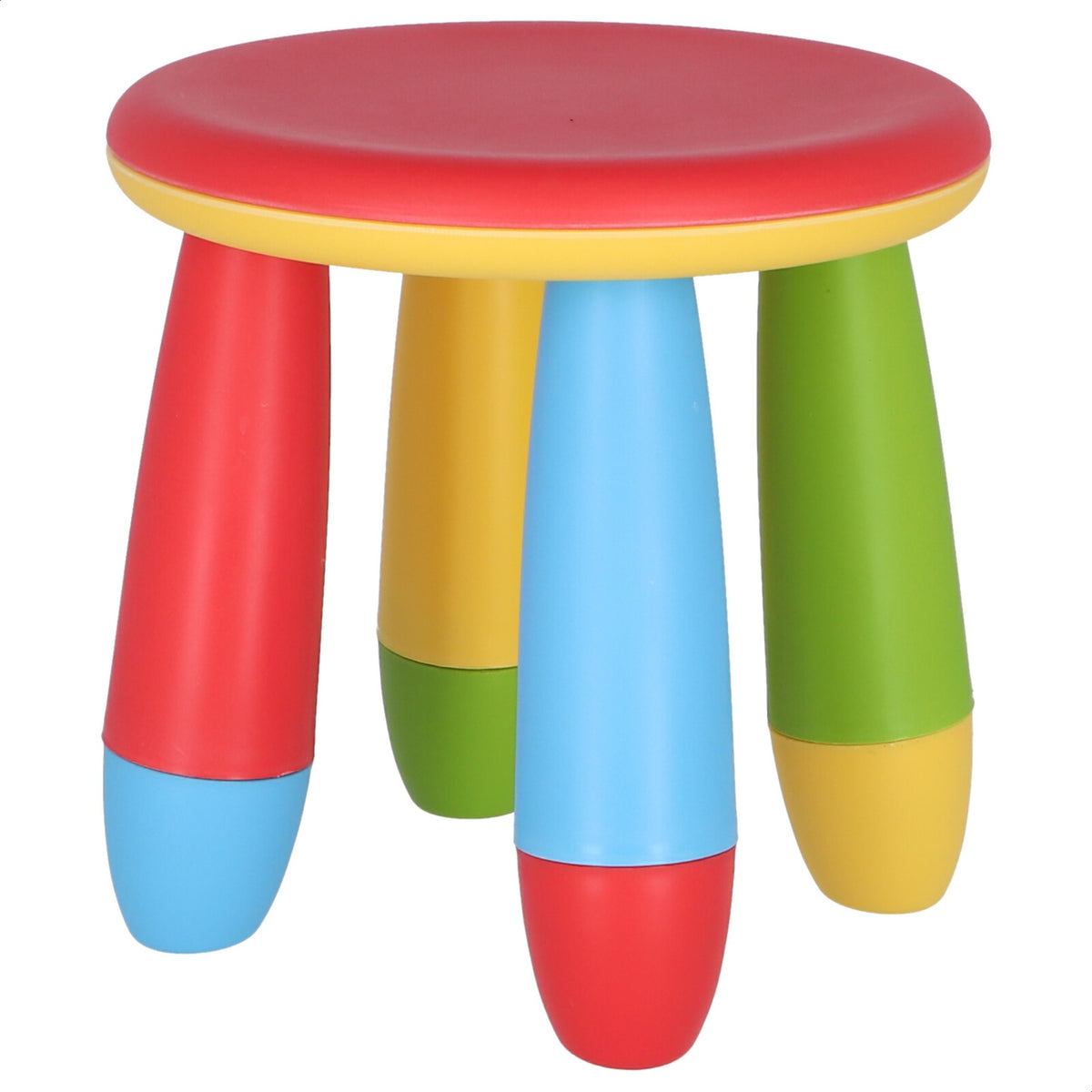 Taburete infantil plástico rojo Ø30xH26 cm (4)