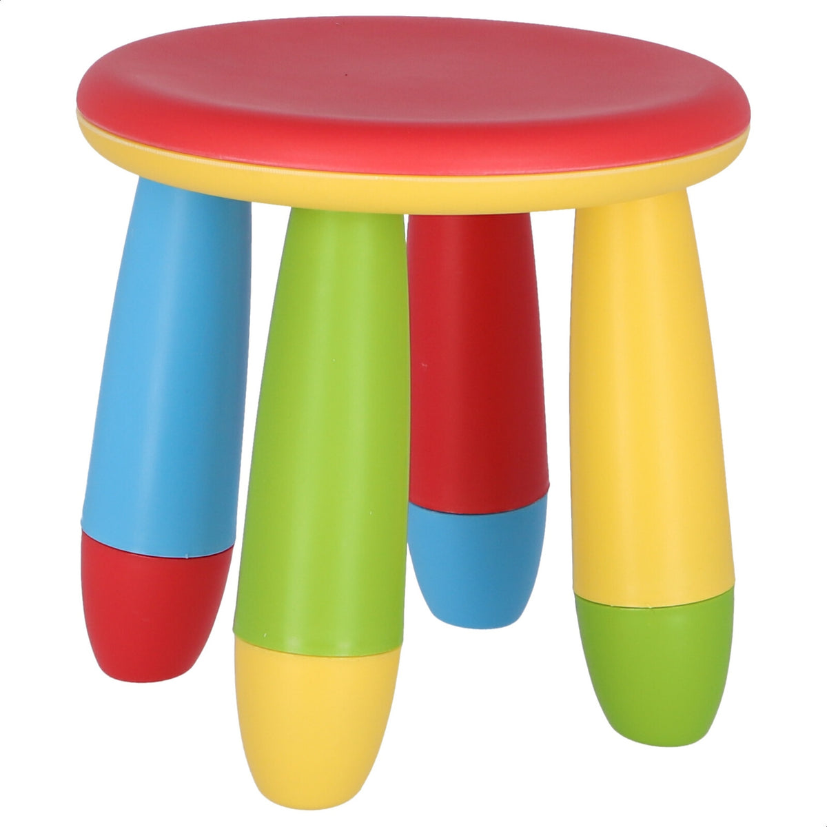 Taburete infantil plástico rojo Ø30xH26 cm (6)