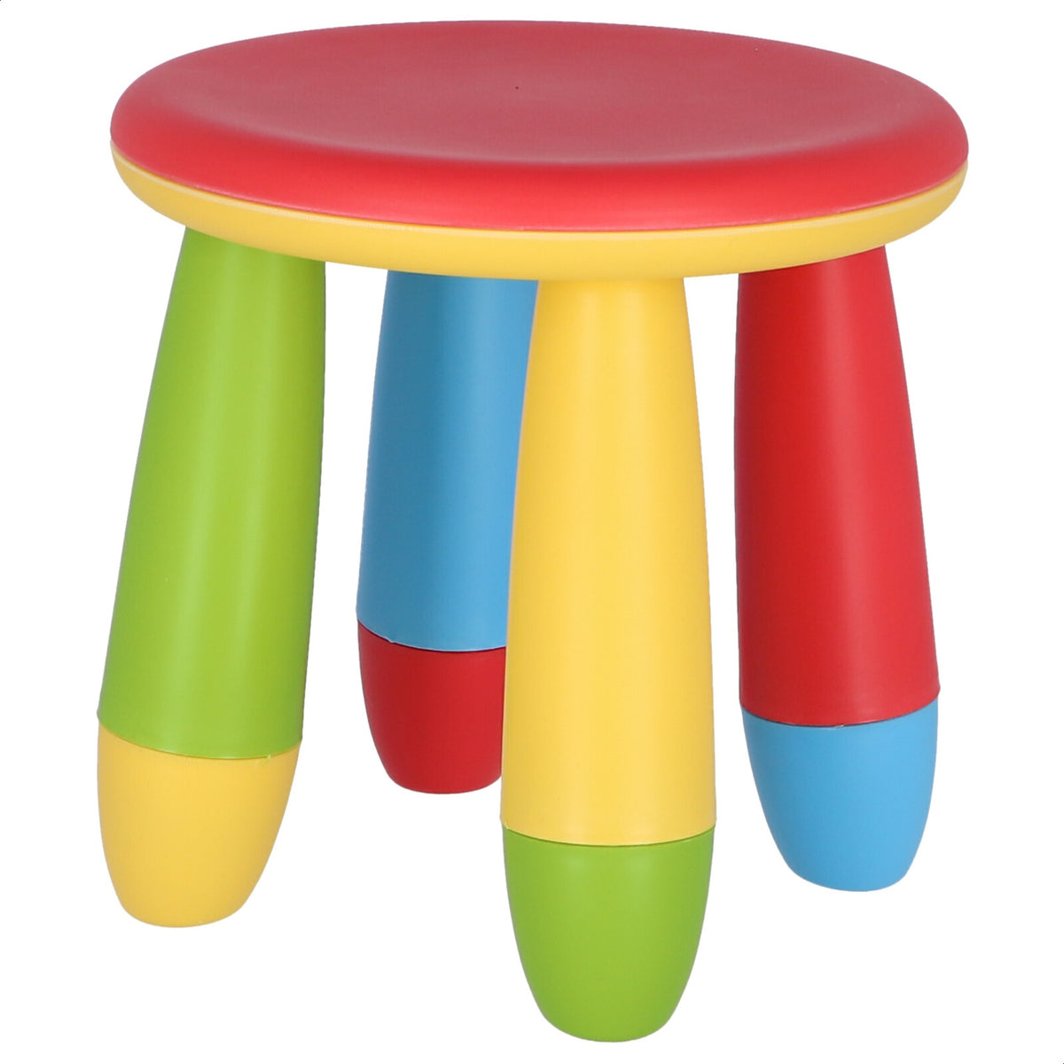 Taburete infantil plástico rojo Ø30xH26 cm (7)