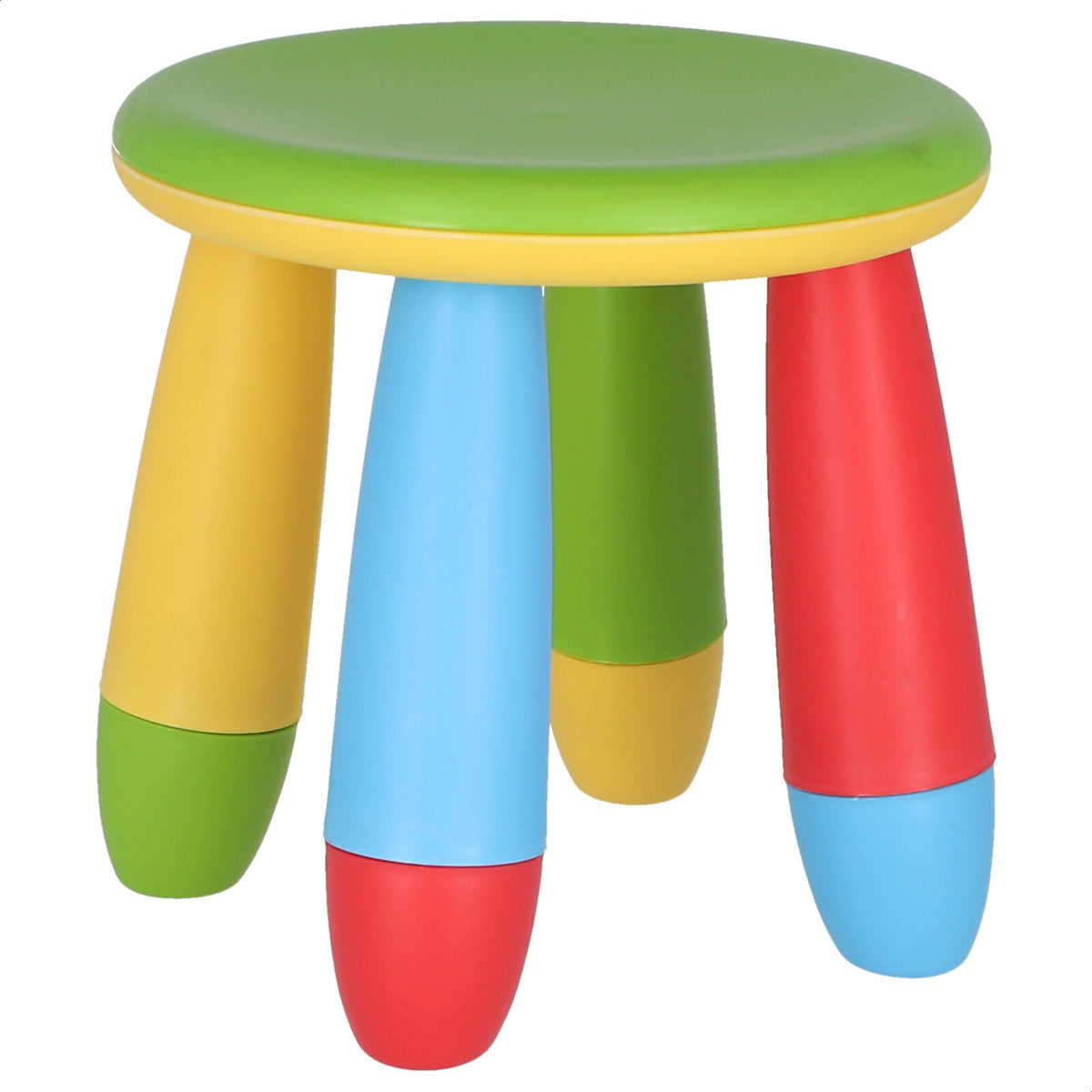 Taburete infantil plástico verde Ø30xH26 cm