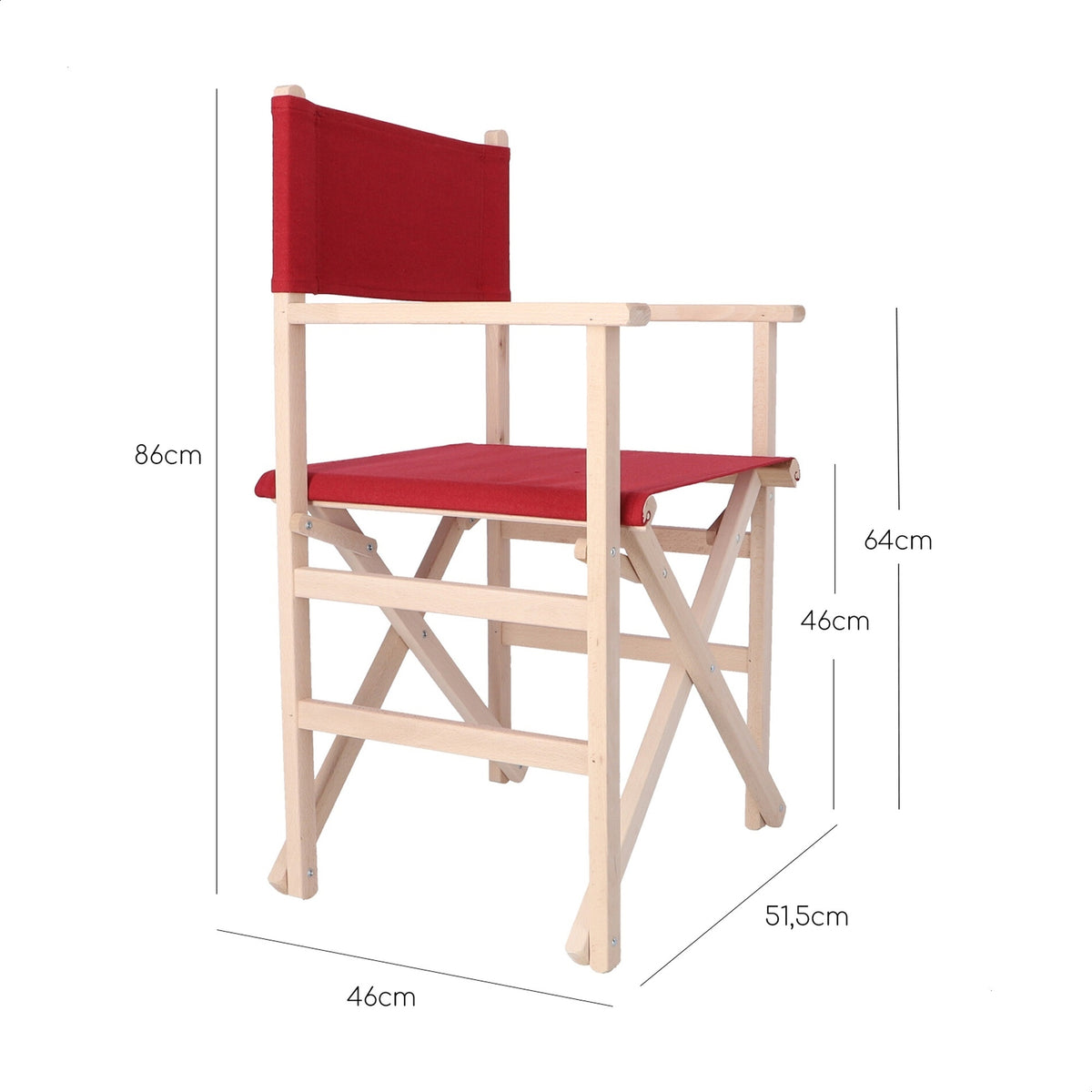 Sillón director haya sin barniz lona granate 51x46x86 cm (3)