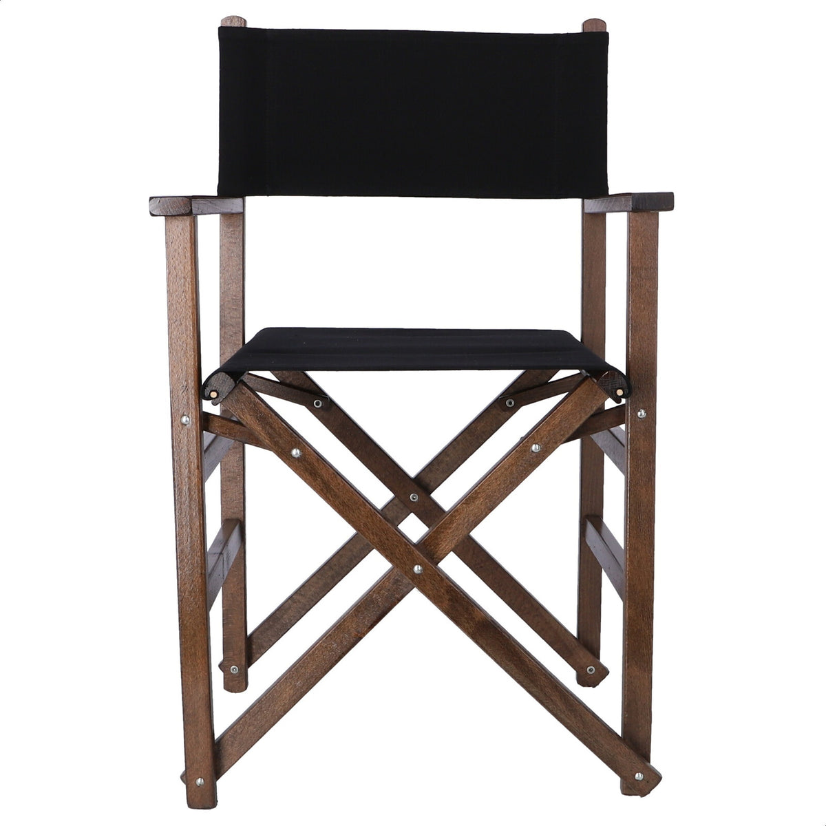 Sillón director estructura nogal lona negra 51x46x86 cm