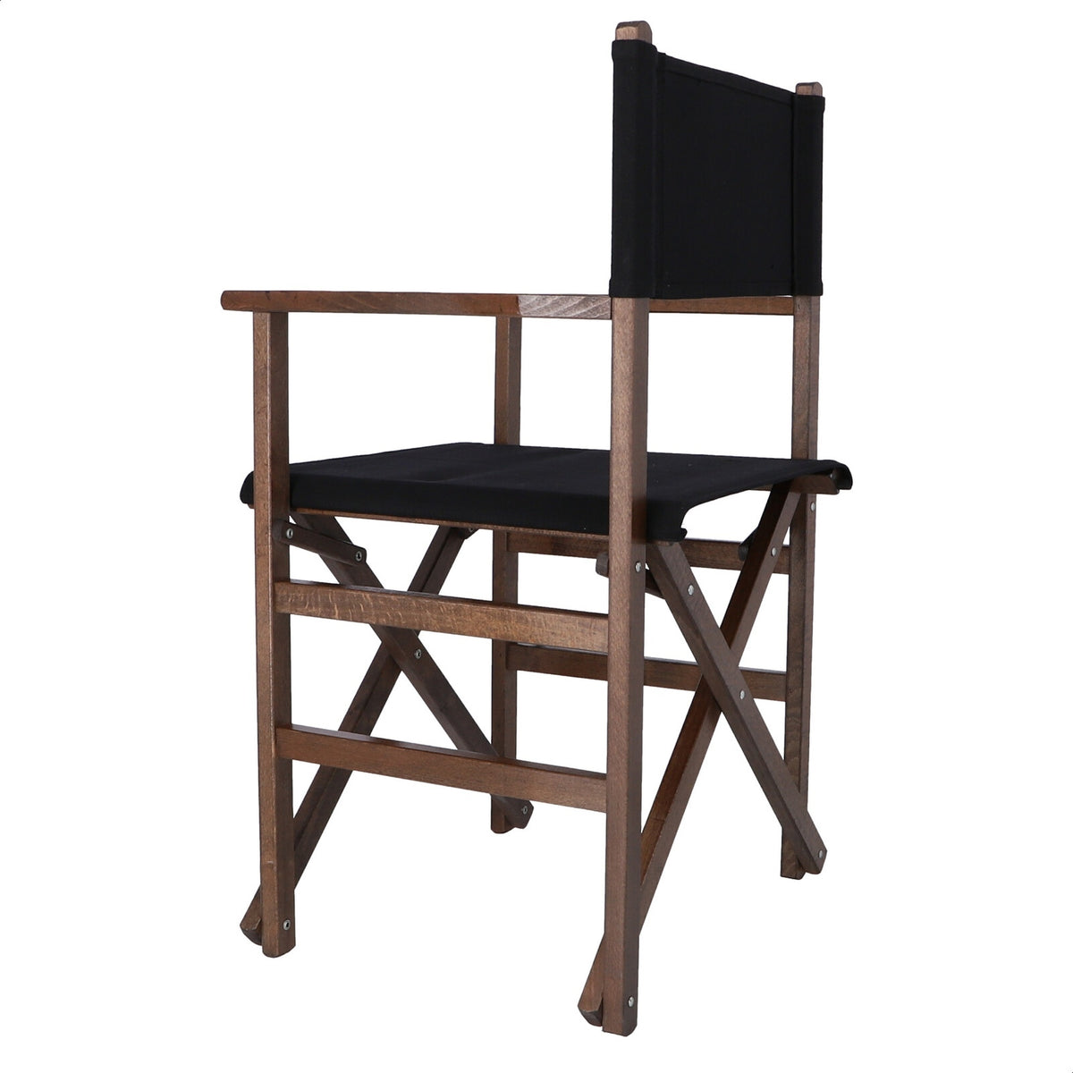 Sillón director estructura nogal lona negra 51x46x86 cm (4)