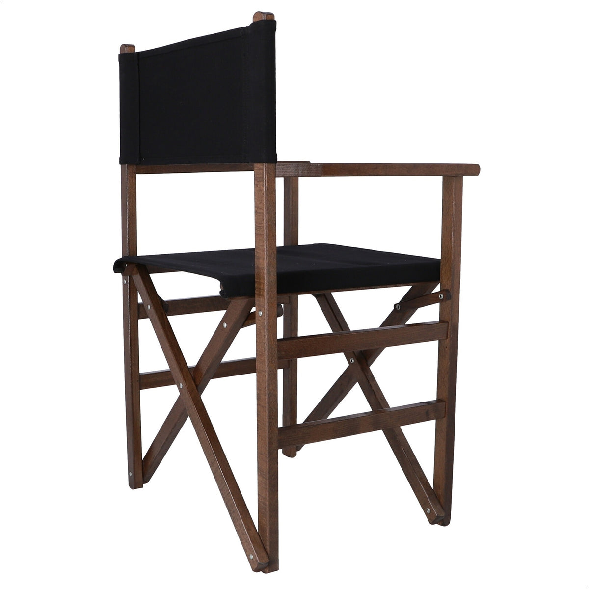 Sillón director estructura nogal lona negra 51x46x86 cm (6)
