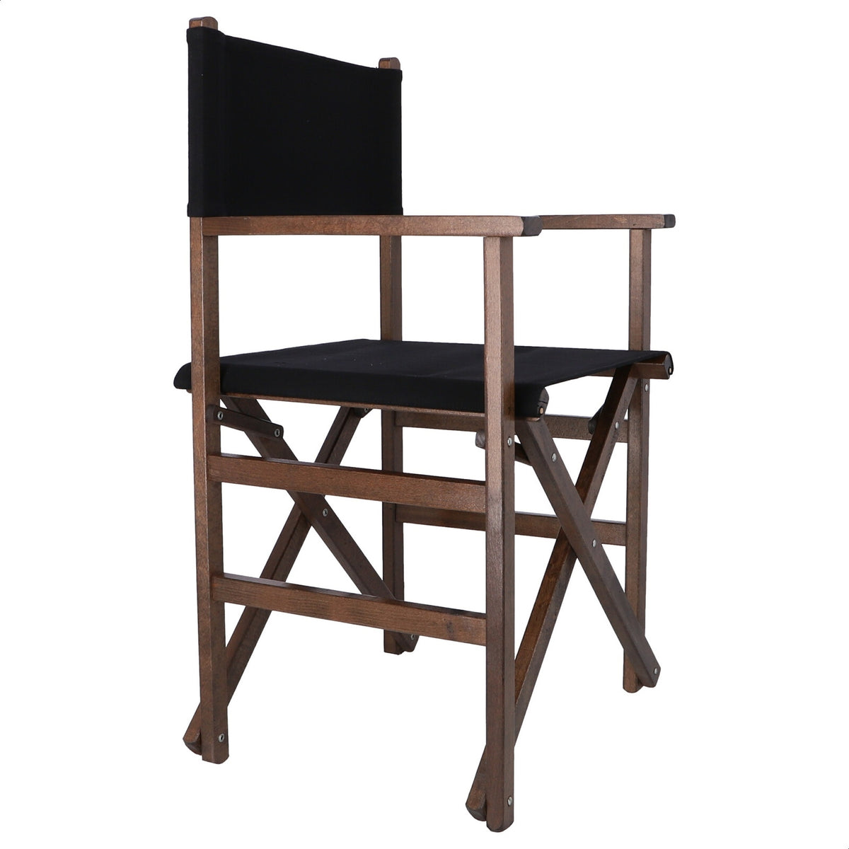 Sillón director estructura nogal lona negra 51x46x86 cm (7)