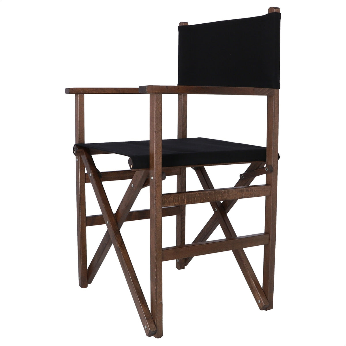 Sillón director estructura nogal lona negra 51x46x86 cm (8)