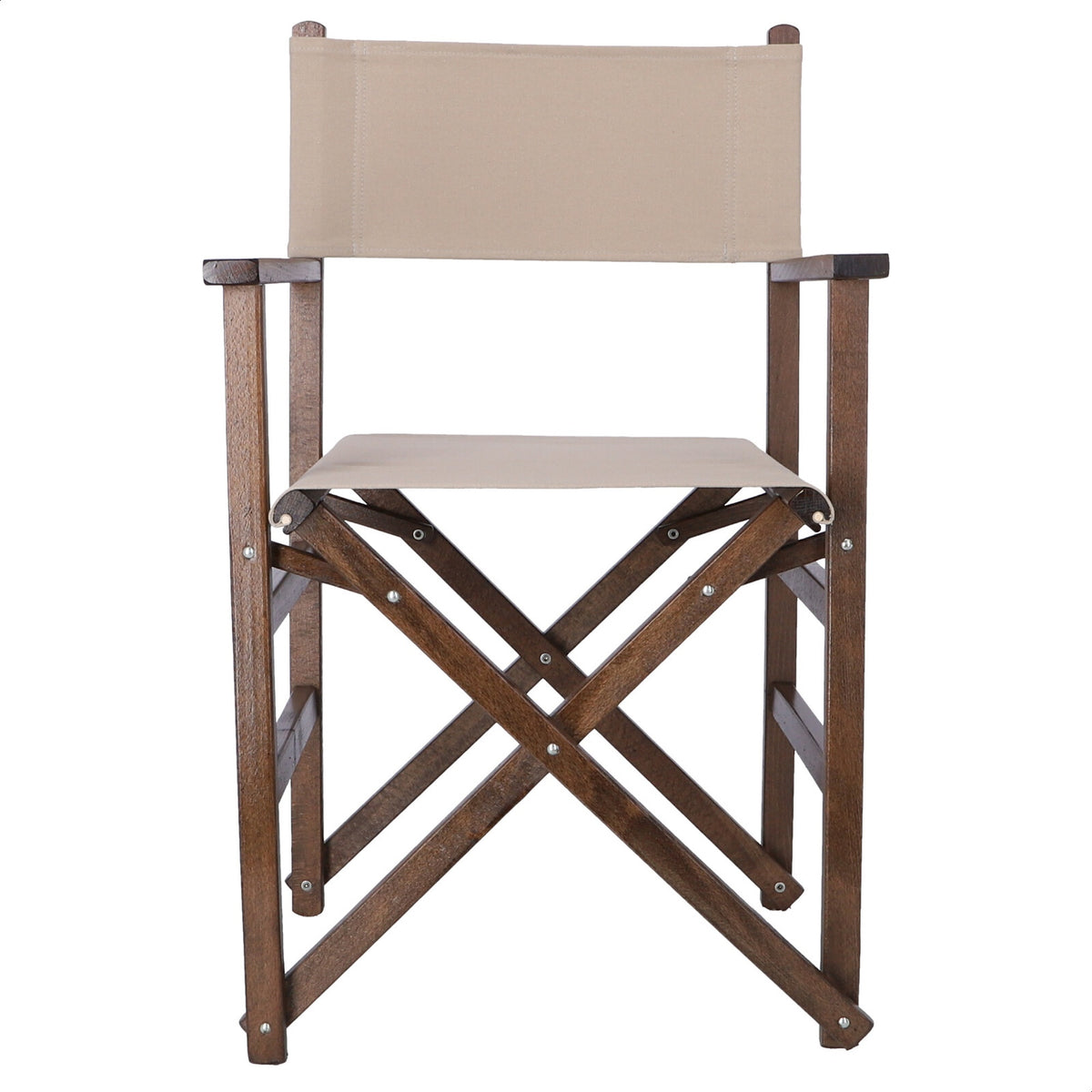 Sillón director estructura nogal lona gris piedra 51x46x86 cm