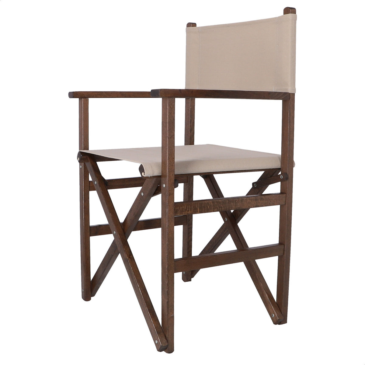 Sillón director estructura nogal lona gris piedra 51x46x86 cm (4)