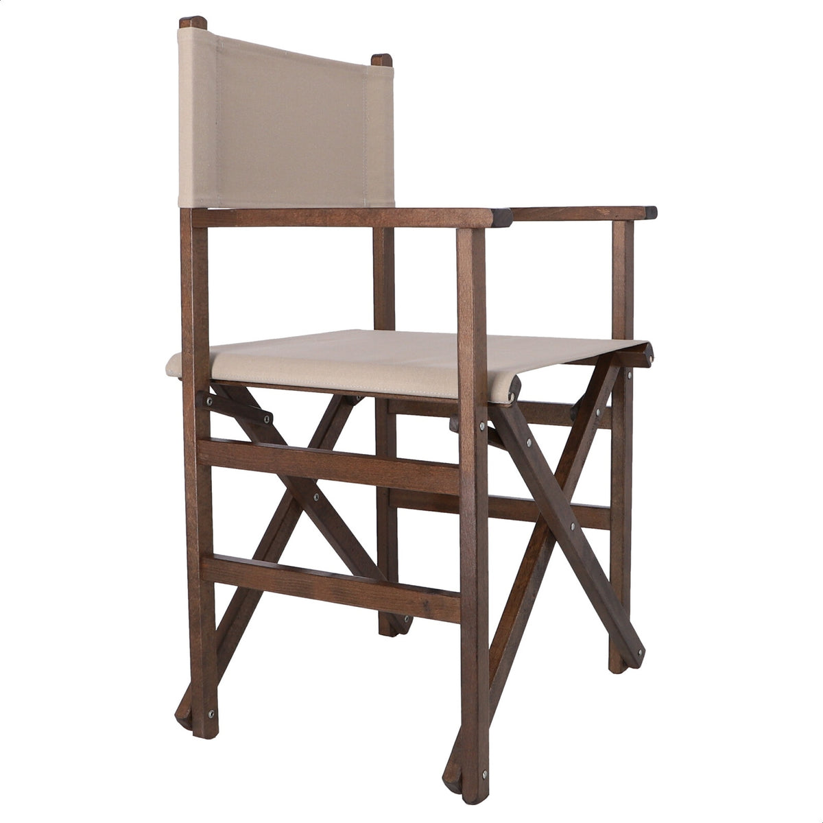 Sillón director estructura nogal lona gris piedra 51x46x86 cm (8)
