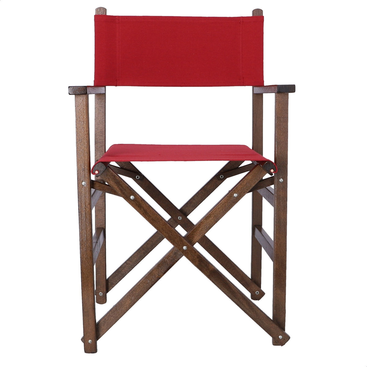 Sillón director estructura nogal lona granate 51x46x86 cm