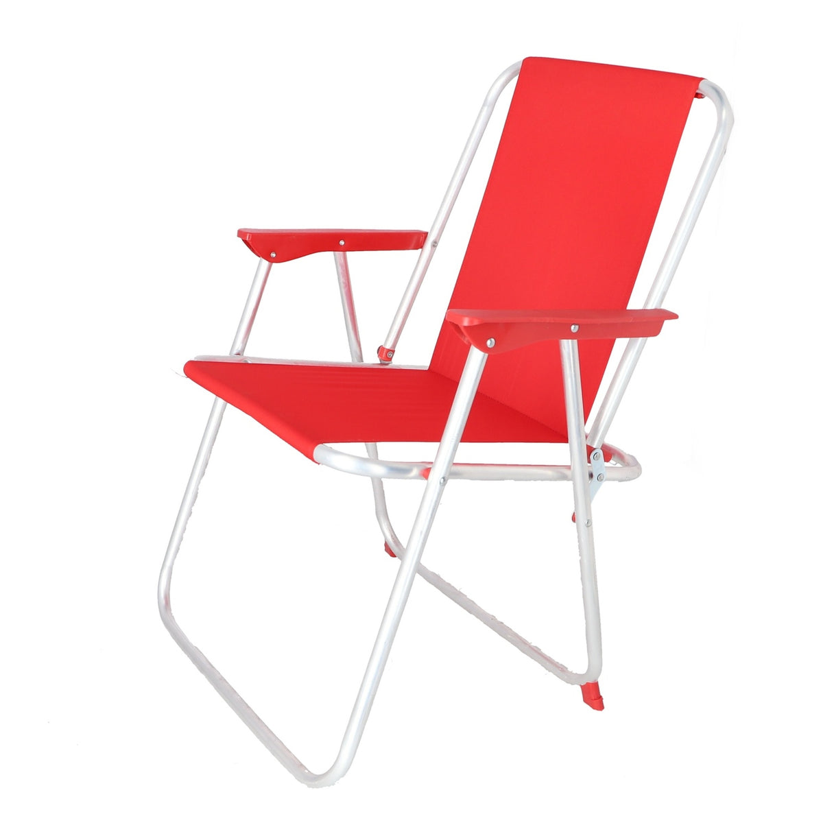 Silla playa metálica plegable rojo 44x44x74 cm