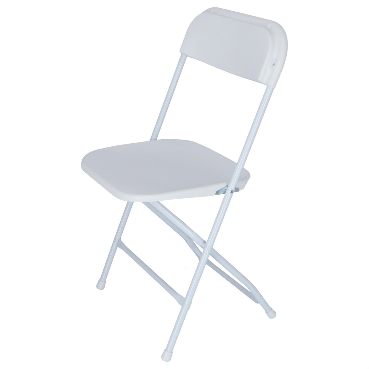 Silla plegable estructura metálica blanca 44x44x80 cm