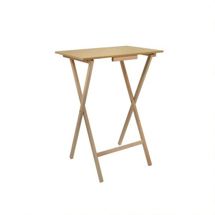 Mesita auxiliar rectangular madera sin barniz 48x35x64 cm