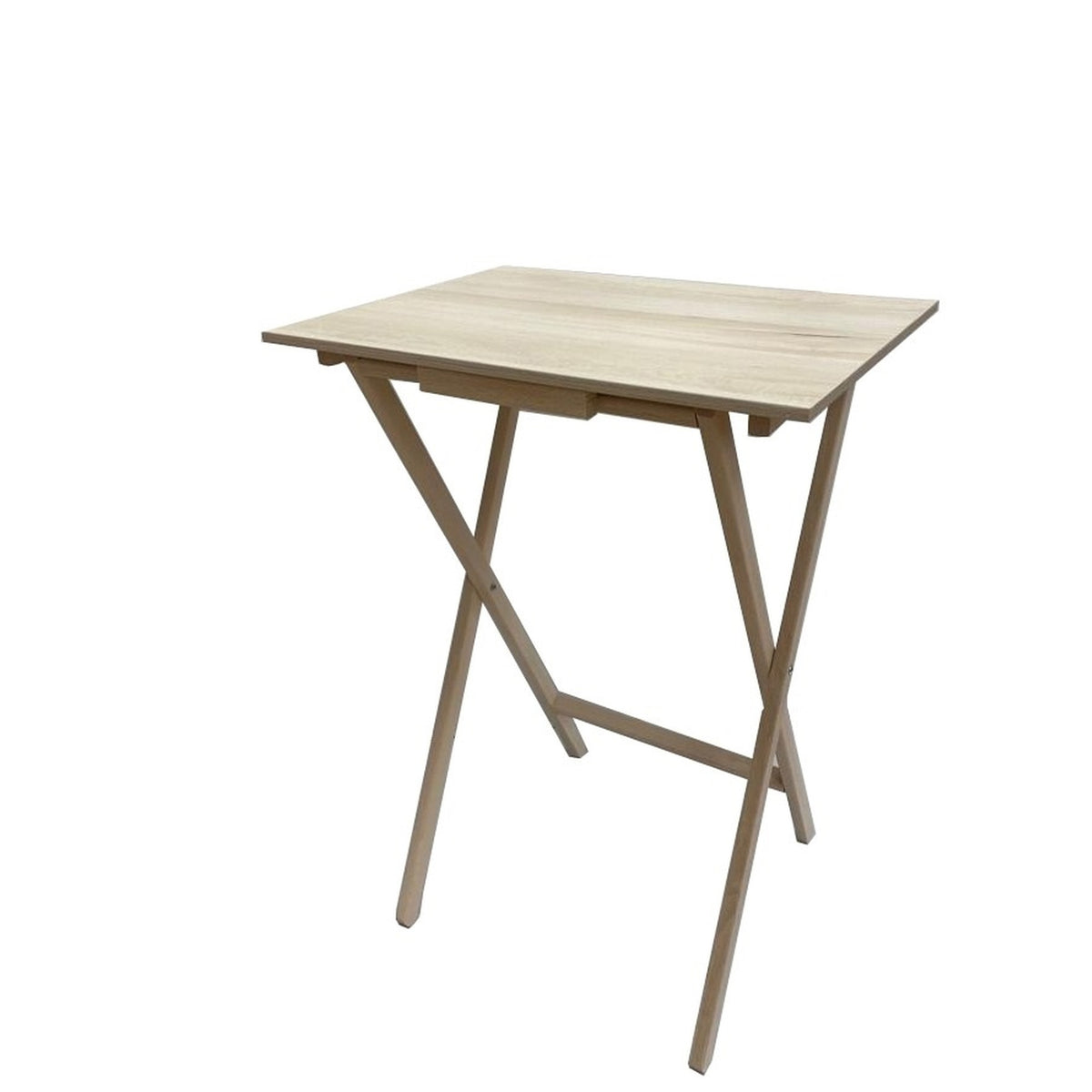 Mesita auxiliar flex haya y melamina marrón 48x35x64 cm