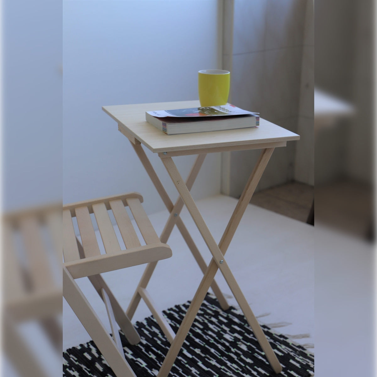 Mesita auxiliar flex haya y melamina marrón 48x35x64 cm (3)
