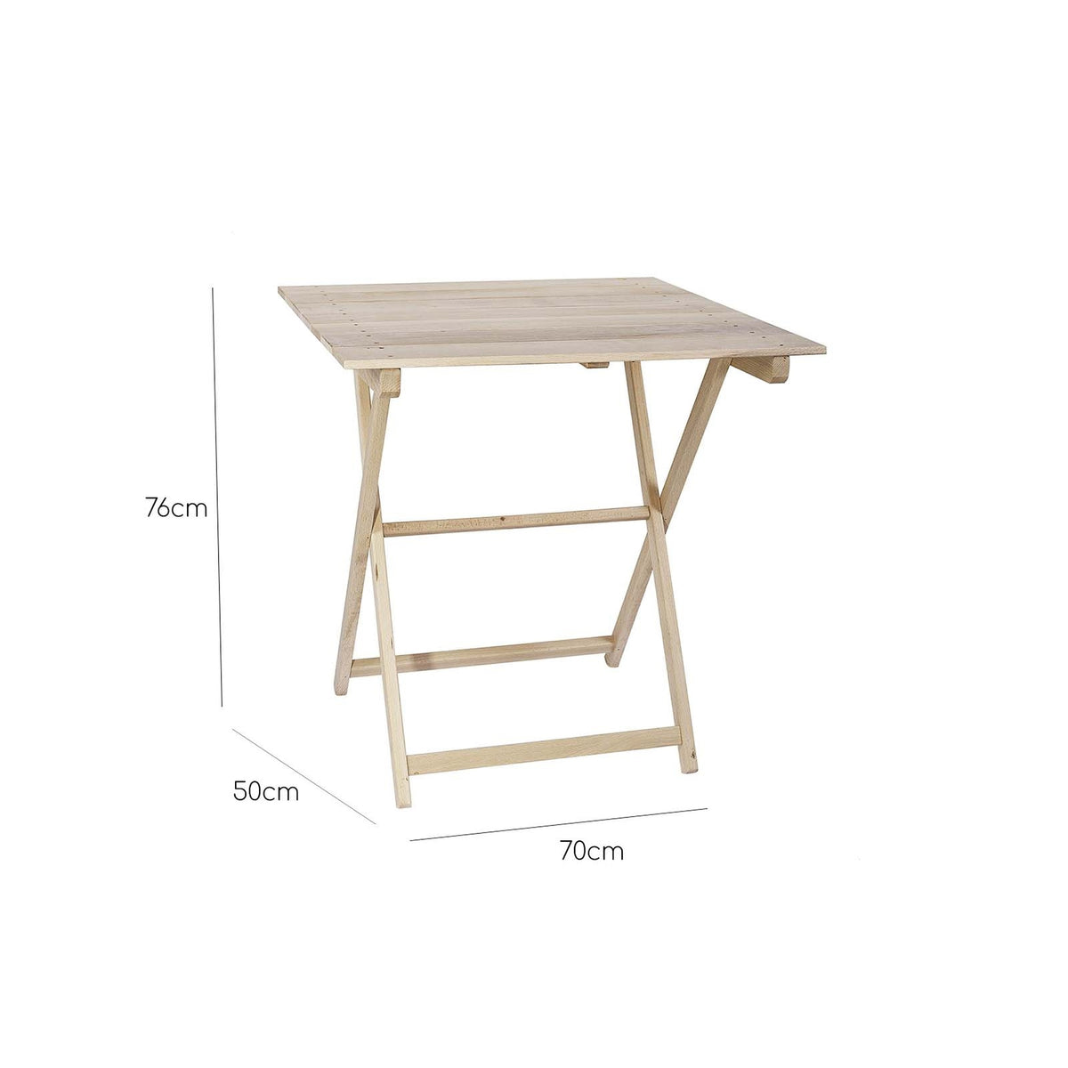 Mesa velador haya plegable tablillas sin barniz 70x50x76cm (3)