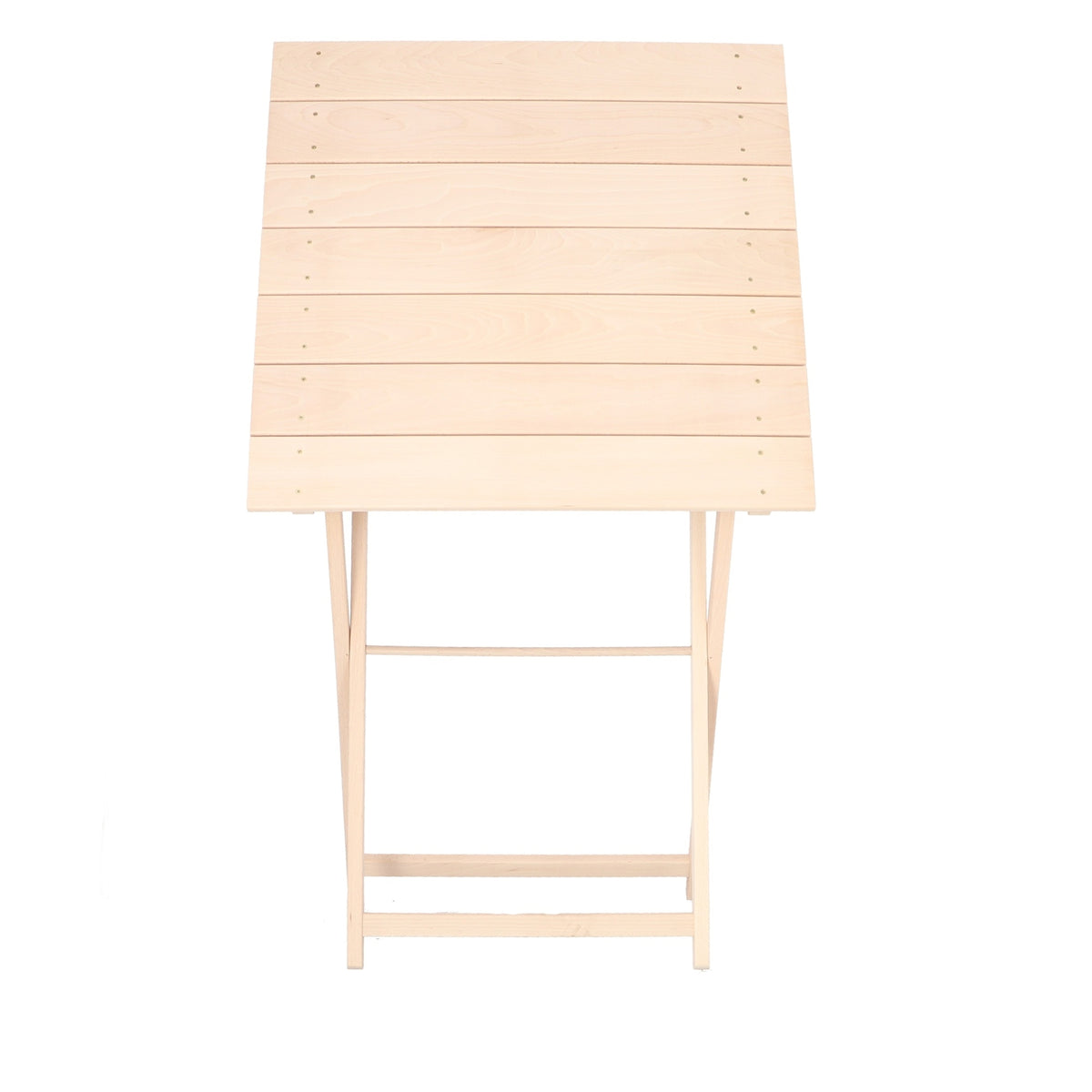 Mesa velador haya plegable tablillas sin barniz 70x70x76cm (4)