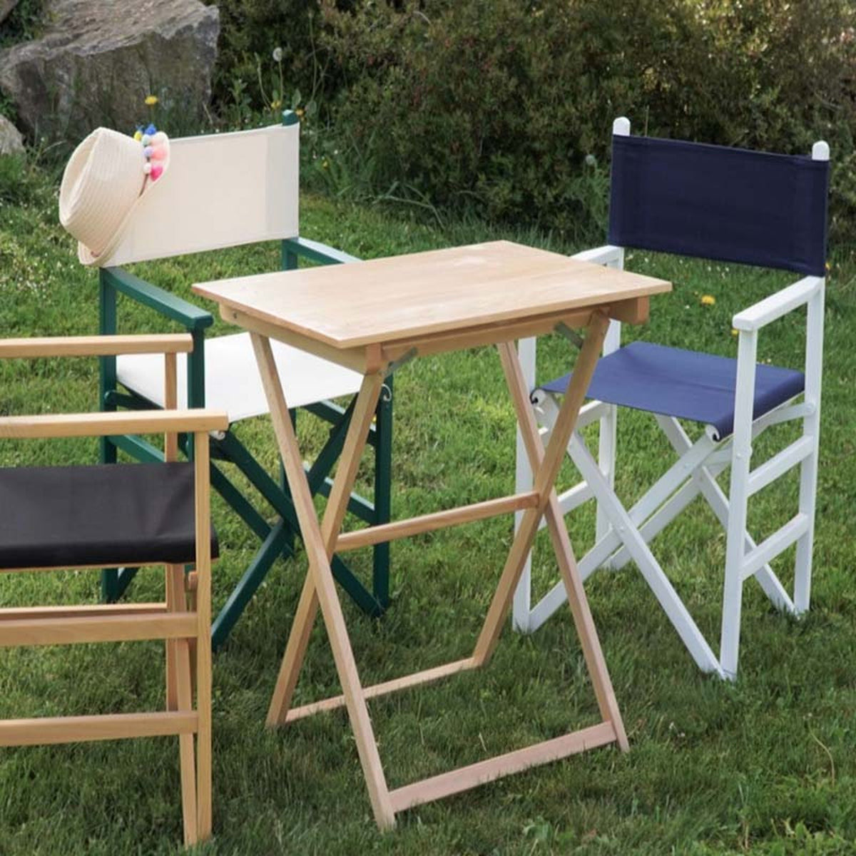 Mesa velador haya plegable tablillas sin barniz 70x70x76cm (5)