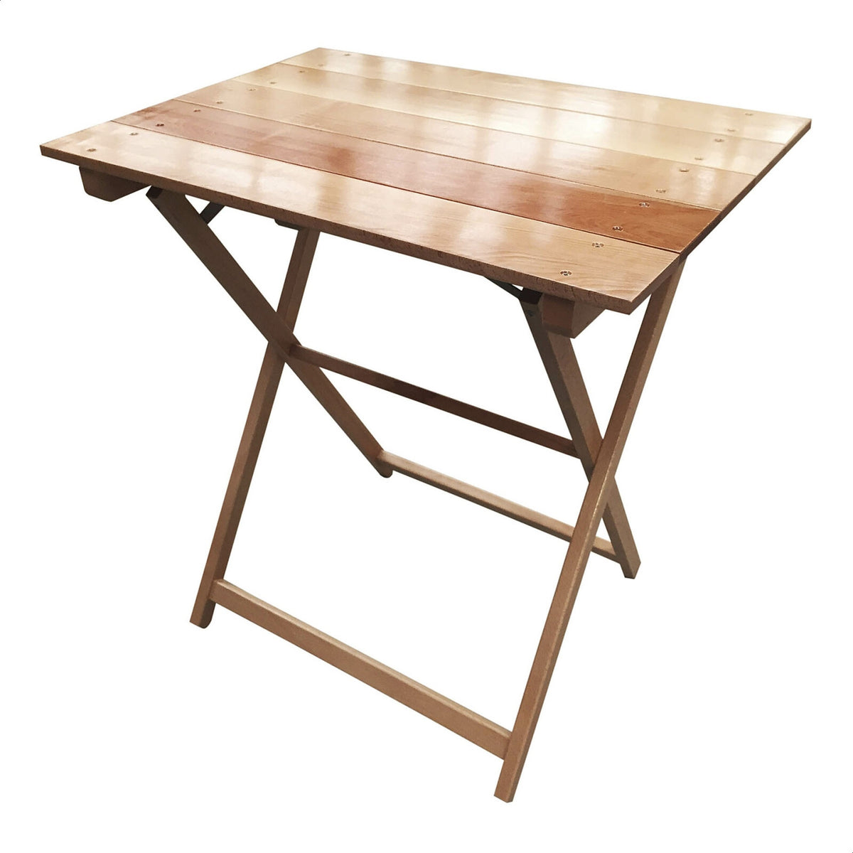 Mesa velador haya plegable tablillas acabado aceite 70x50x76cm
