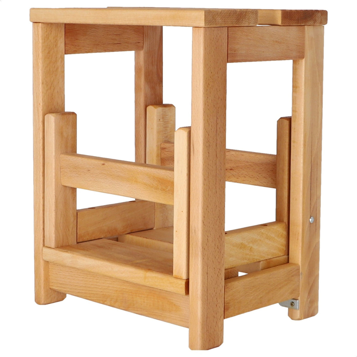 Taburete escalera 2 peldaños madera aceite 32x23x40 cm (5)