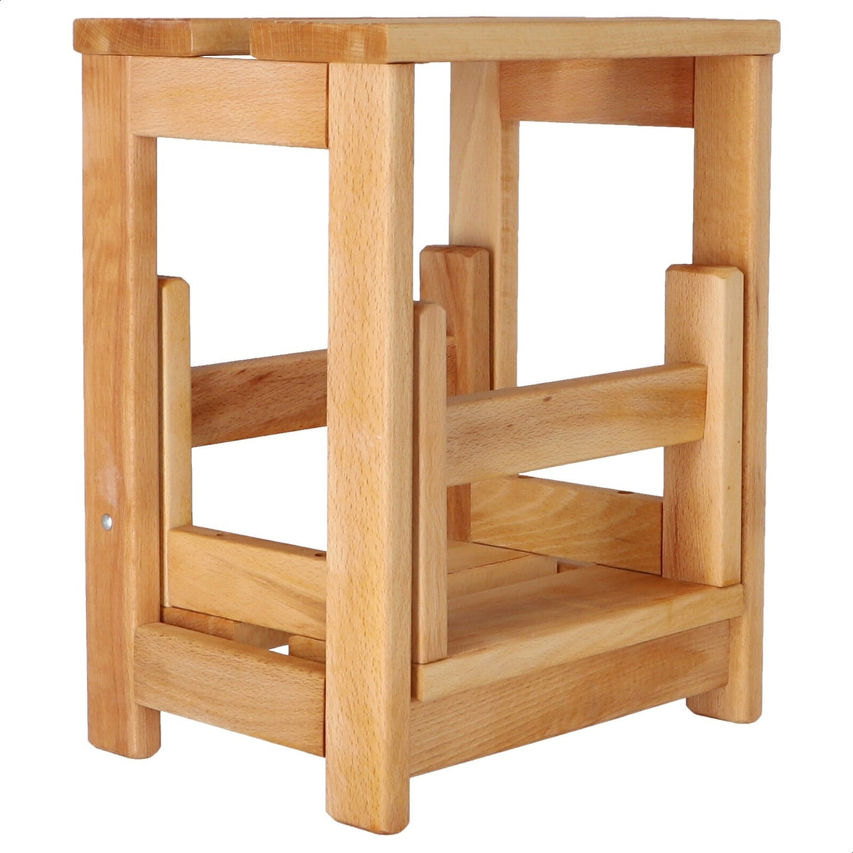 Taburete escalera 2 peldaños madera aceite 32x23x40 cm (6)