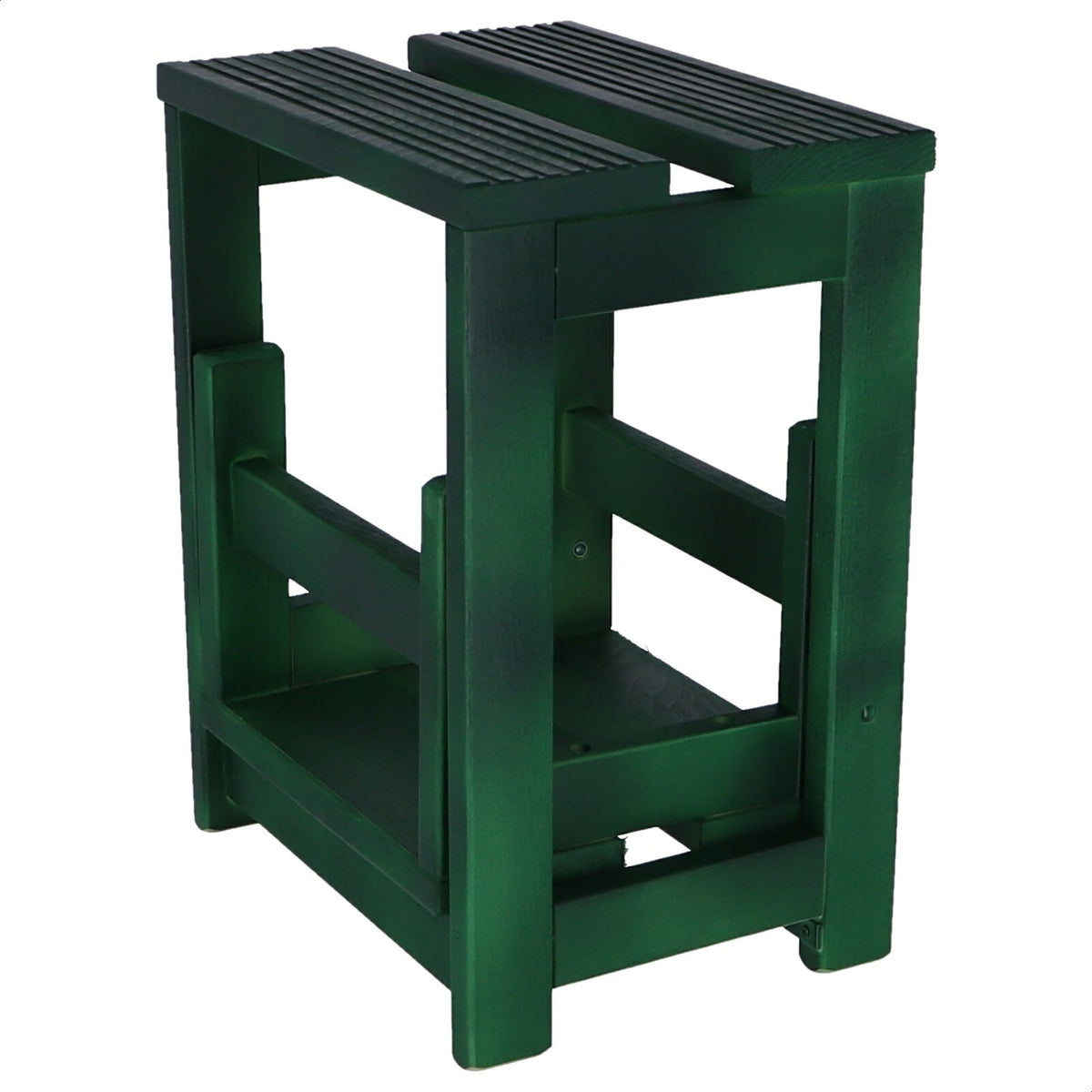 Taburete escalera 2 peldaños madera verde 32x23x40 cm (4)