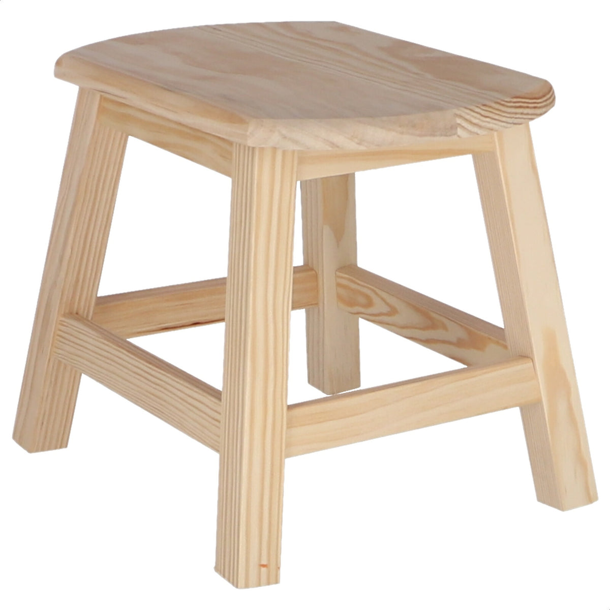 Taburete oval madera sin barniz 36x29x30 cm