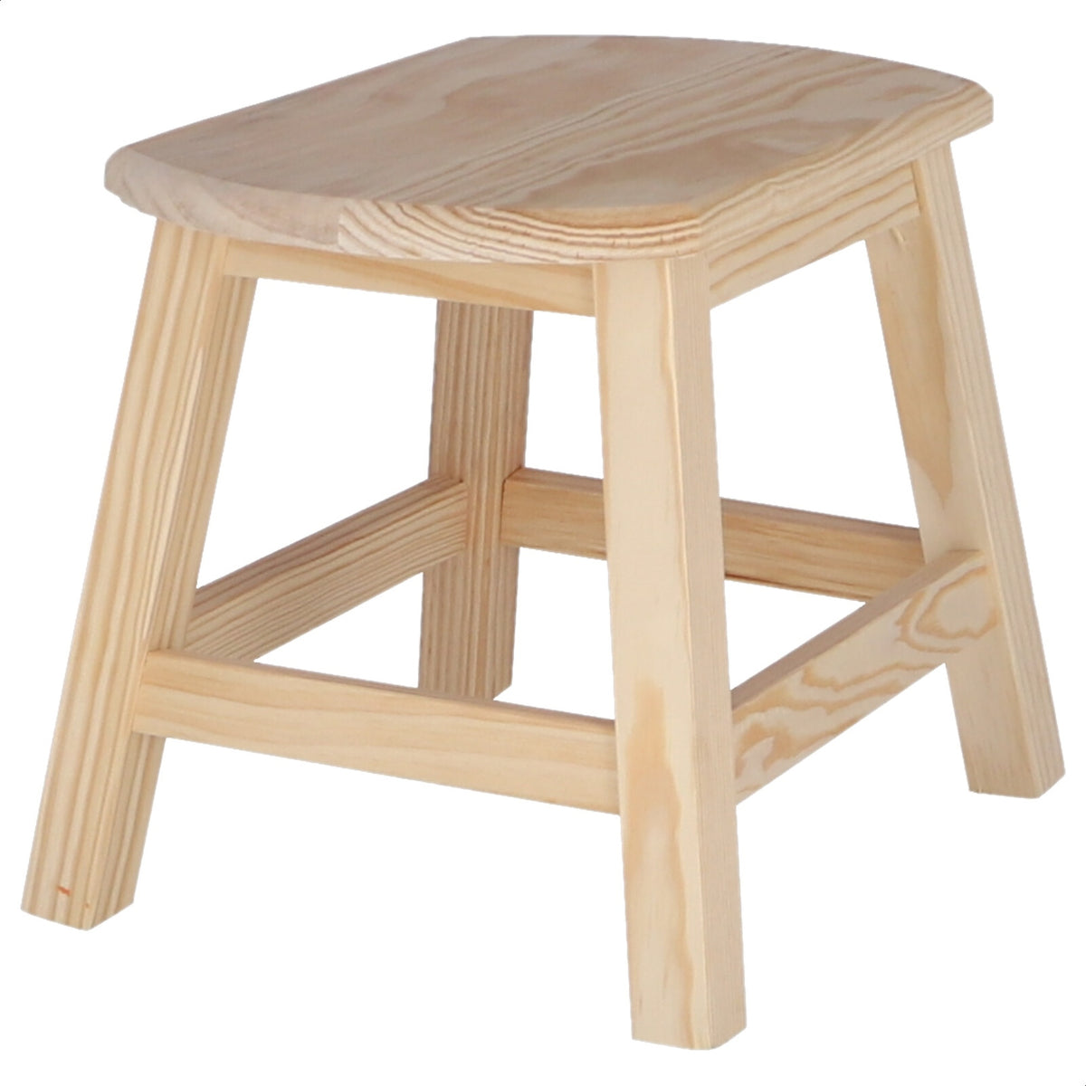 Taburete oval madera sin barniz 36x29x30 cm (5)