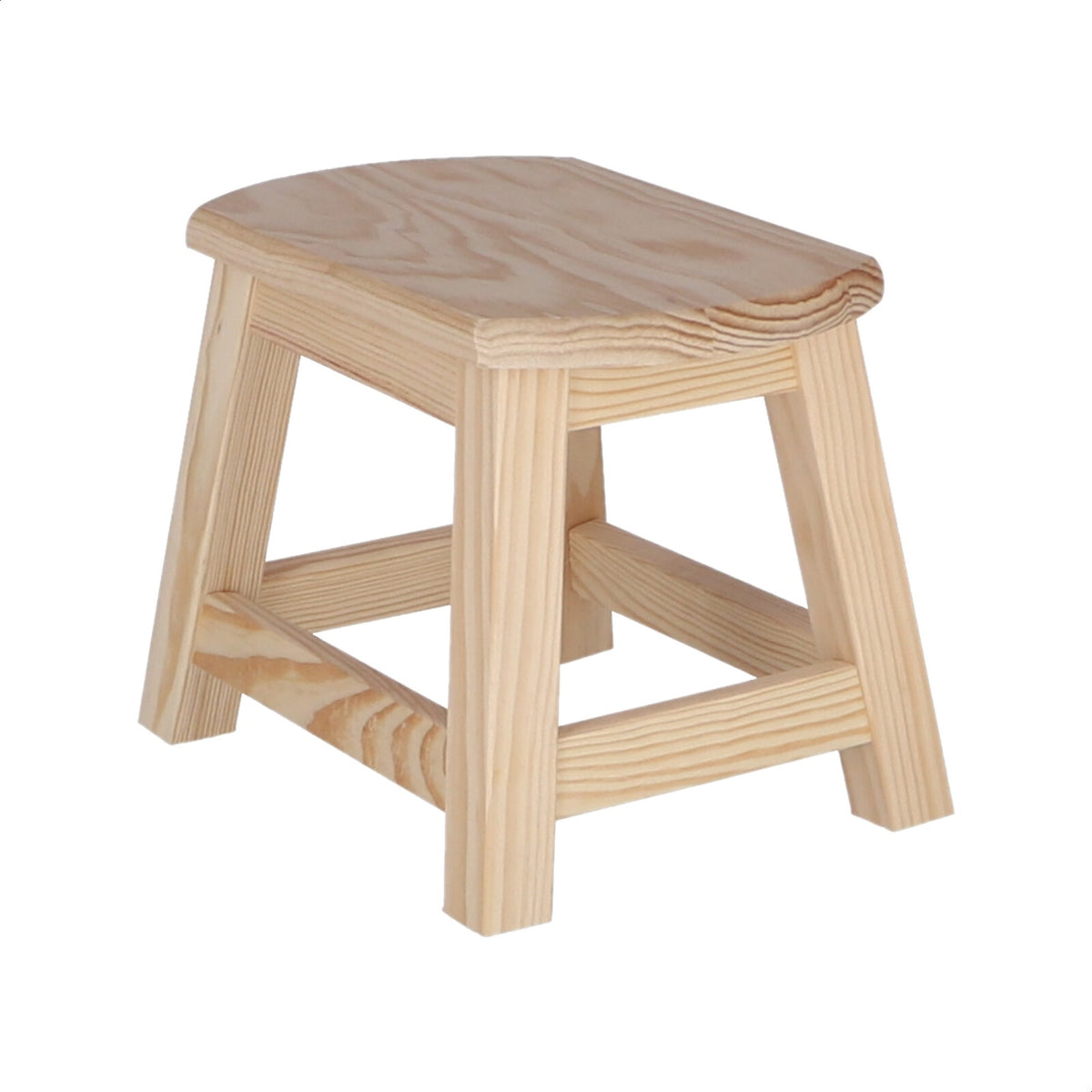 Taburete oval madera sin barniz 30x22x24 cm