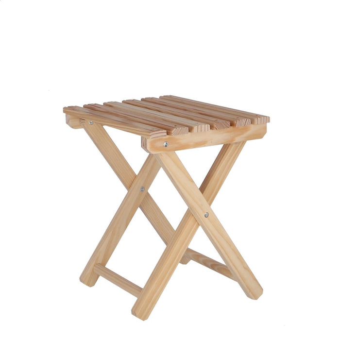 Taburete pescador madera sin barniz 33x22x36 cm
