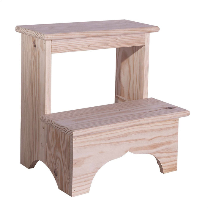 Taburete escalón madera sin barniz 40x30x40 cm
