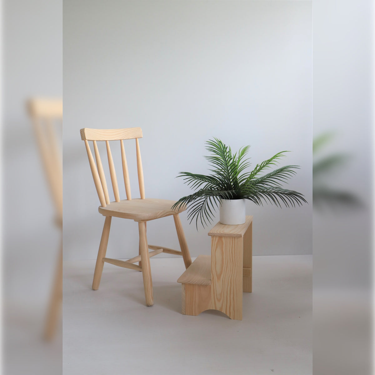 Taburete escalón madera sin barniz 40x30x40 cm (5)