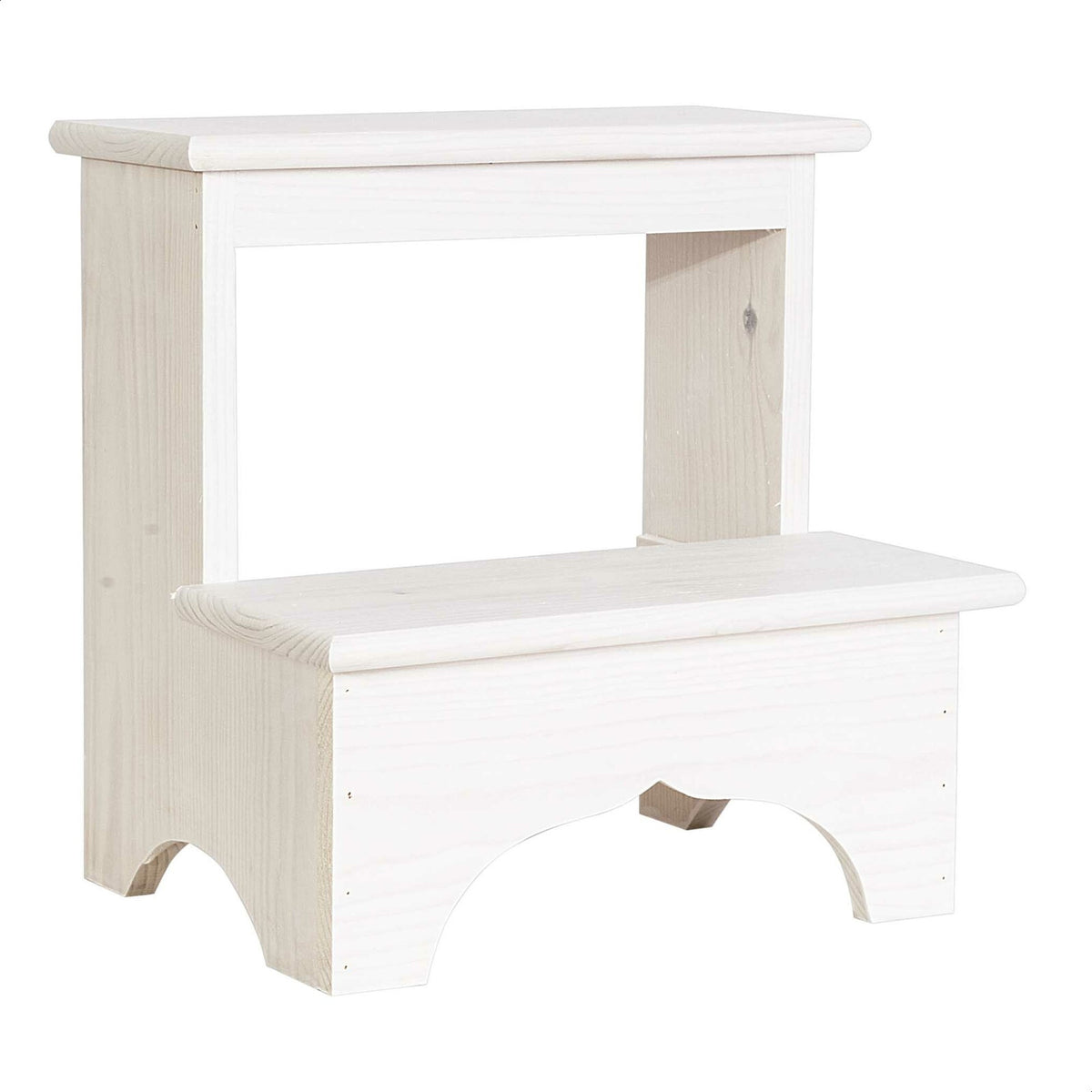 Taburete escalón madera blanco 40x30x40 cm