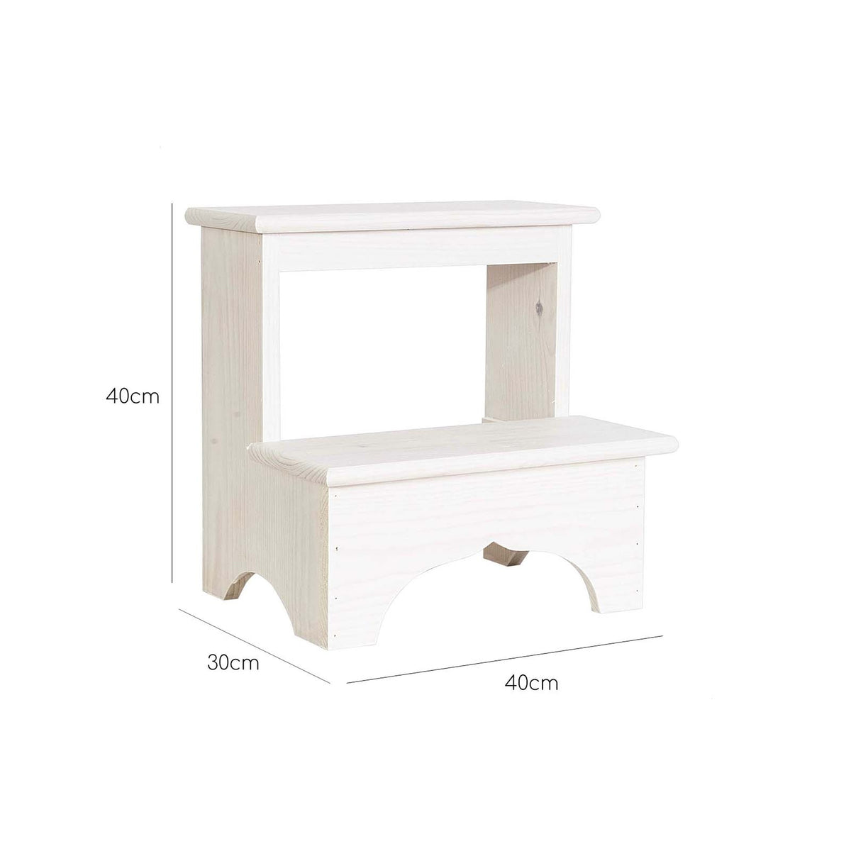 Taburete escalón madera blanco 40x30x40 cm (3)