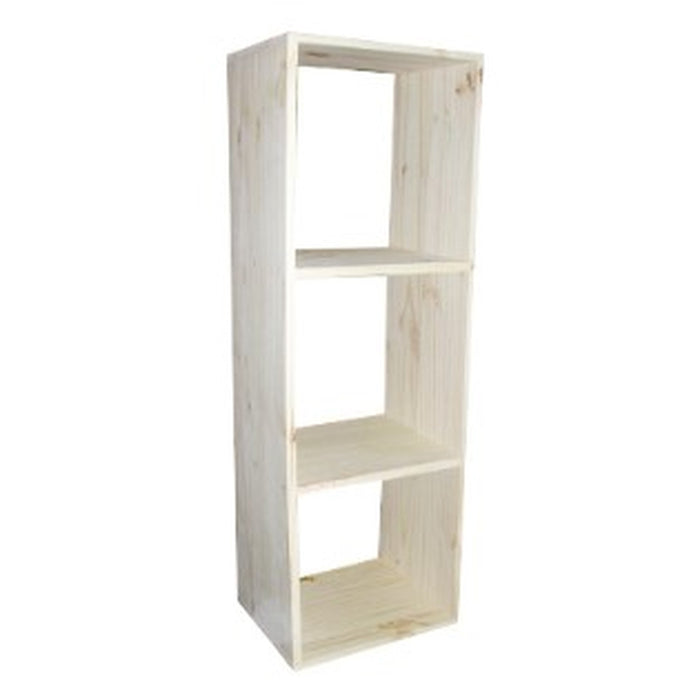 Cubo de almacenamiento madera 3 compartimentos 36x30x104 cm