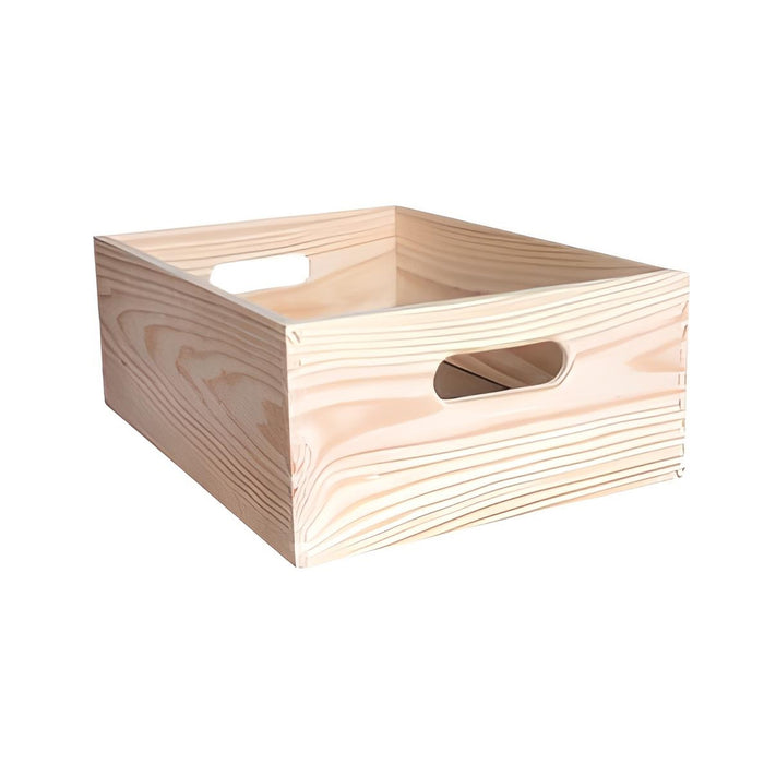 Caja de almacenaje apilable pino macizo 40x30x15 cm