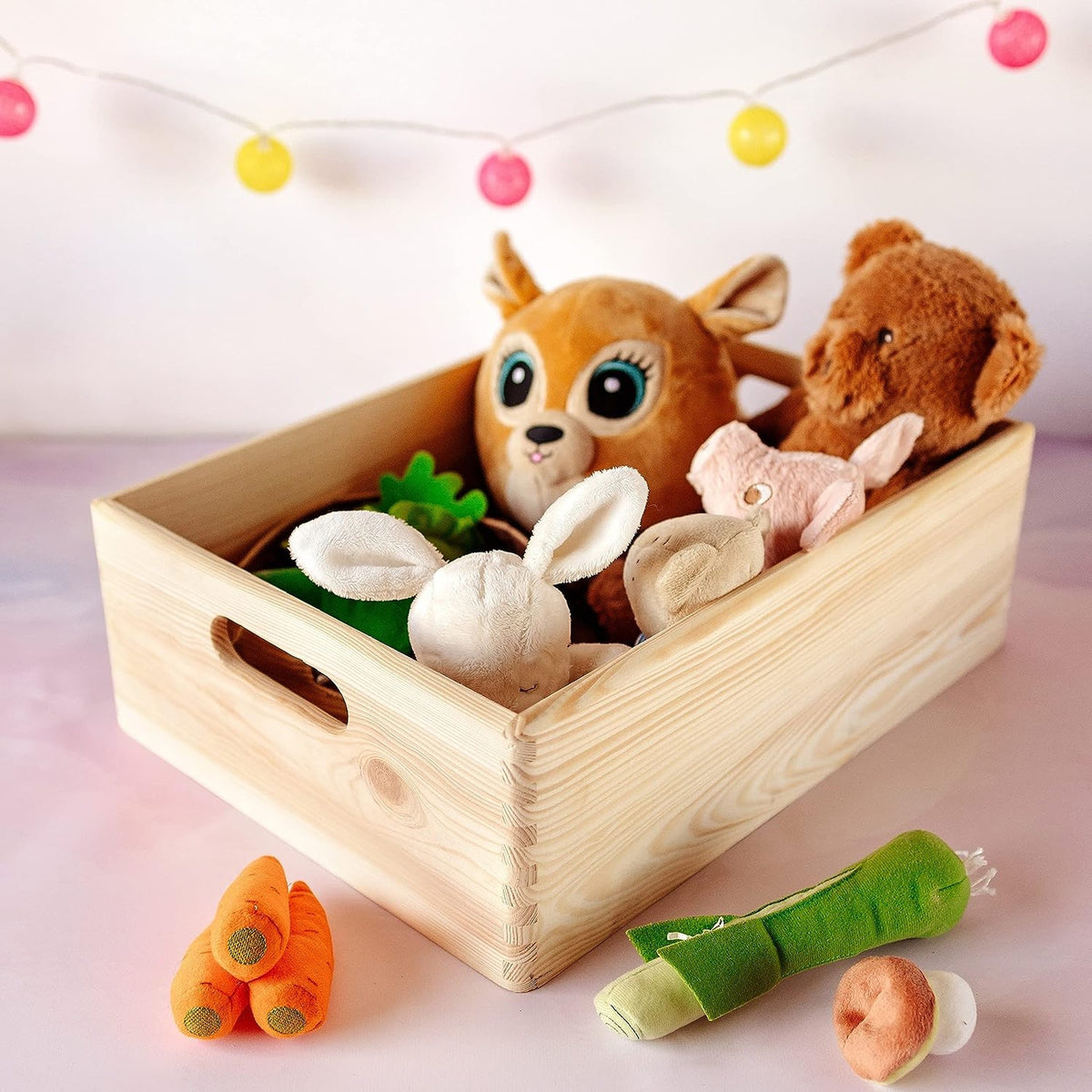 Caja de almacenaje apilable pino macizo 40x30x15 cm (3)