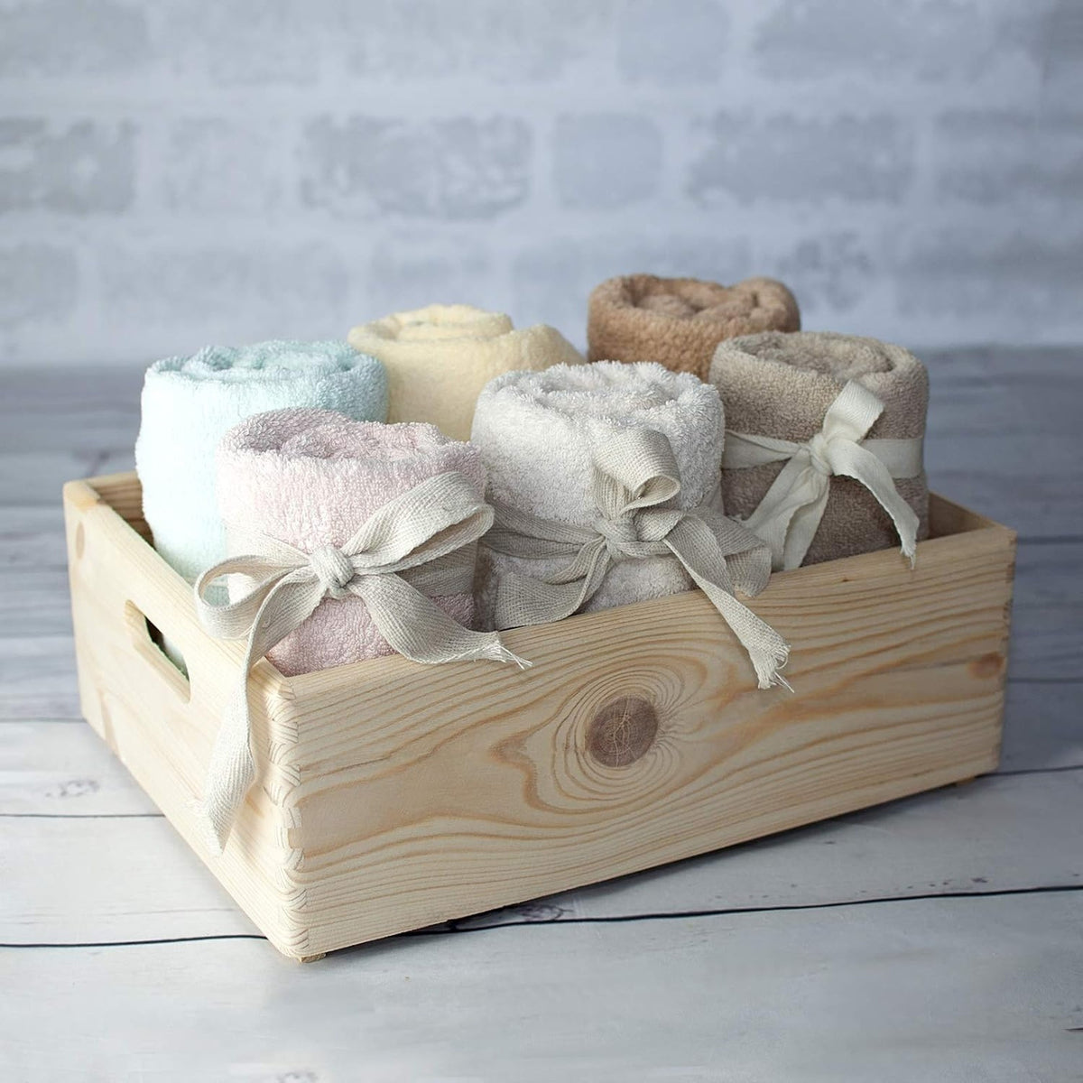 Caja de almacenaje apilable pino macizo 40x30x15 cm (4)