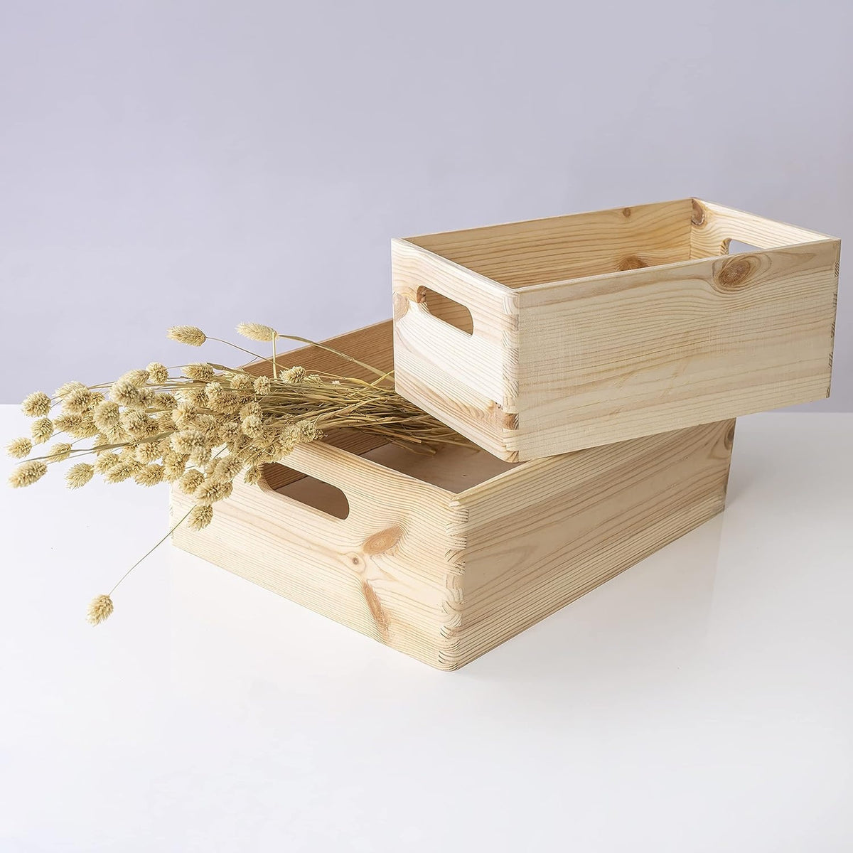 Caja de almacenaje apilable pino macizo 40x30x15 cm (5)